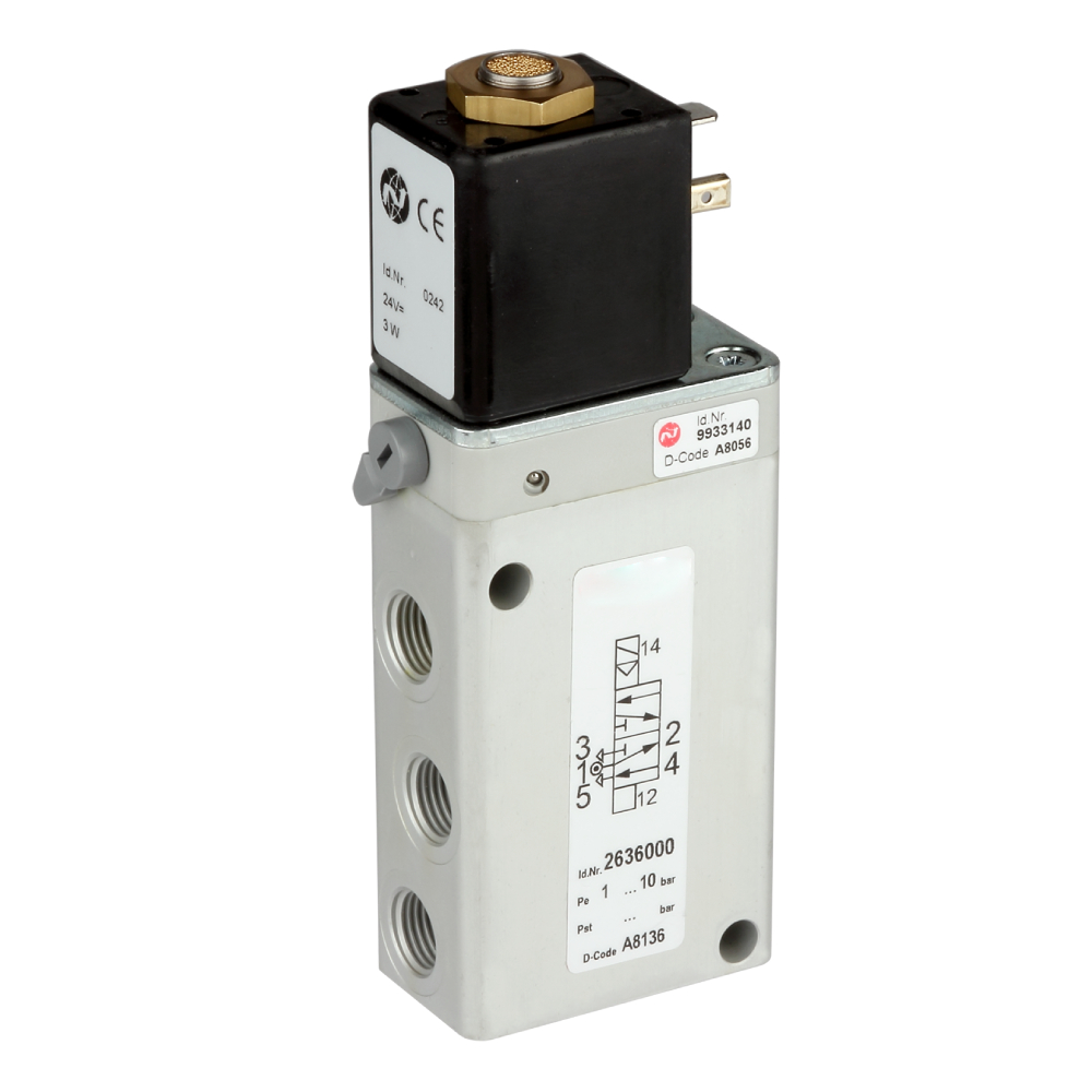 Magnetventil, 5/2, 120 V DC, für die Pneumatiksteuerung - Norgren 2636065461012000