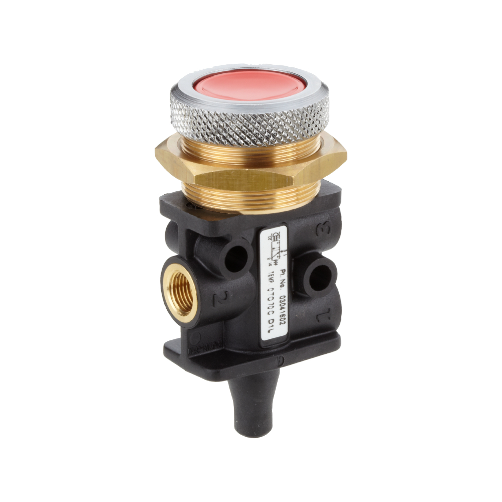 Super X directional valve, 3/2, 6 mm PIF, shrouded button / spring return - Norgren 03041632