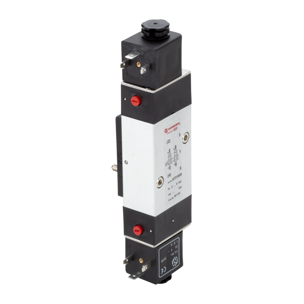 Magnetventil, 5/2-Wege, Anschluss 1/4 NPT - Norgren 9731012000000000