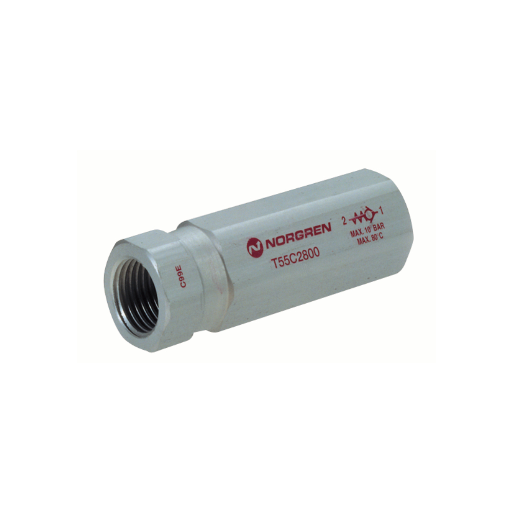 Wegeventil Baureihe T55, Rückschlagventil, für Rohreinbau, 1/8 NPT - Norgren T55A1800