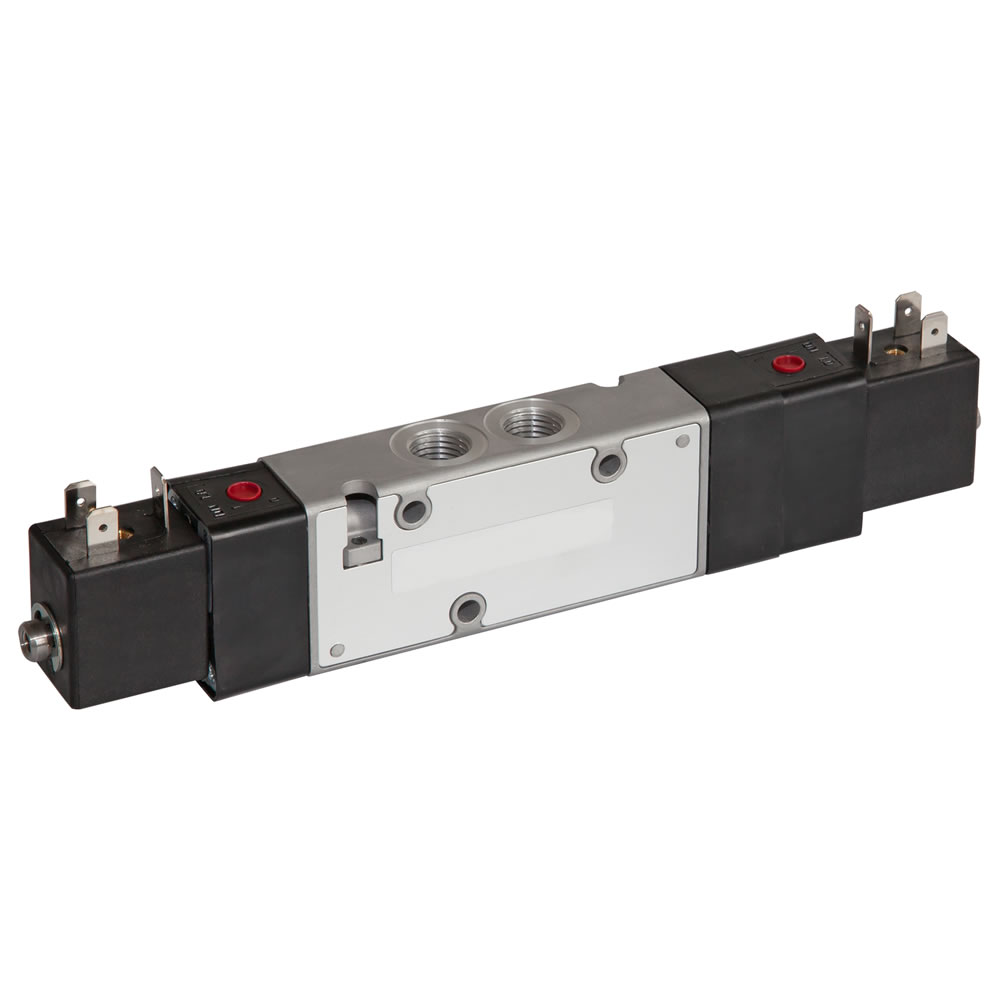 V61 series inline solenoid valve, G1/4, 5/3, APB, double solenoid pilot - Norgren V61B611A-A318J