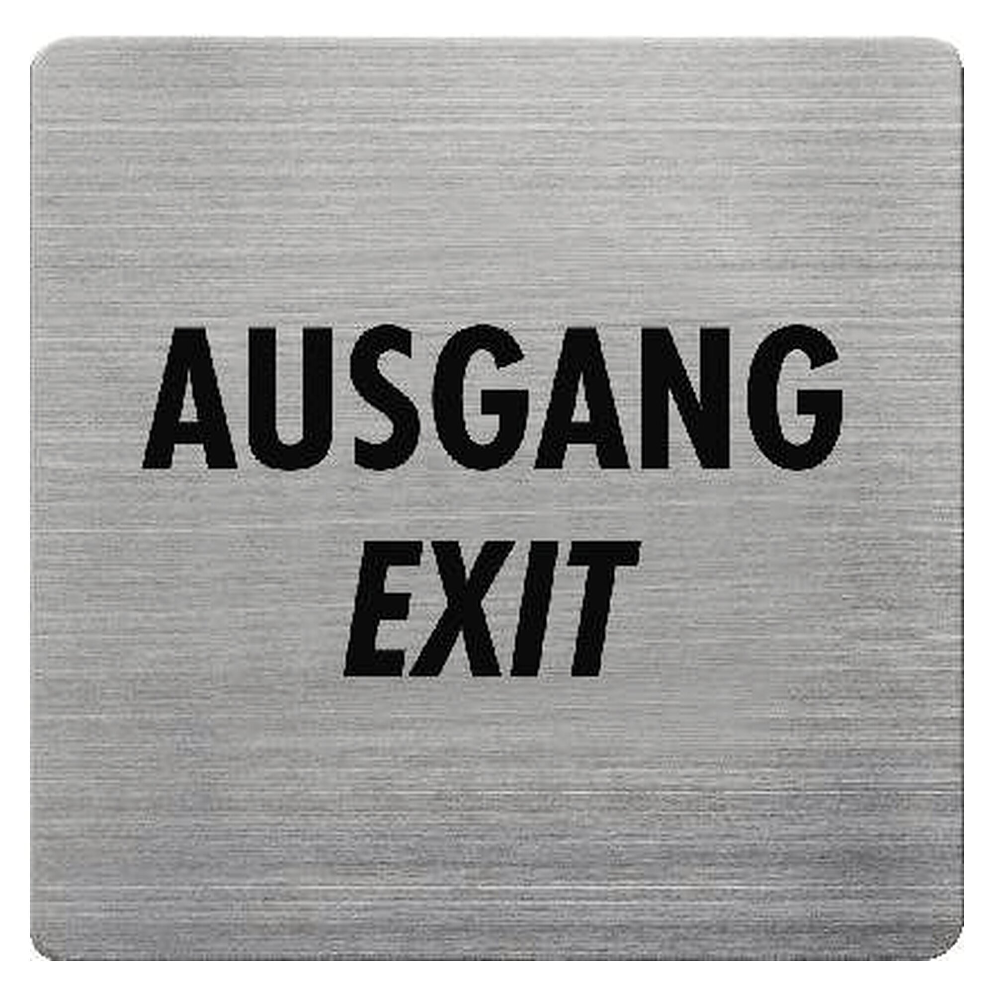 Edelstahl-Piktogramm, 90 x 90 mm, Ausgang, Ausführung quadratisch
