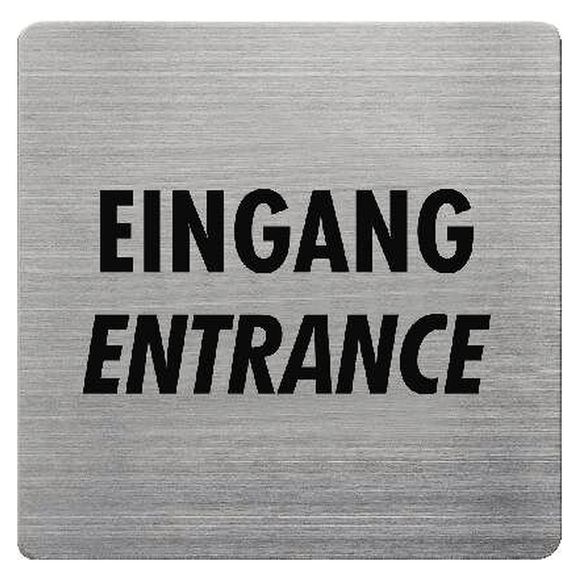 Edelstahl-Piktogramm, 90 x 90 mm, Eingang, Ausführung quadratisch