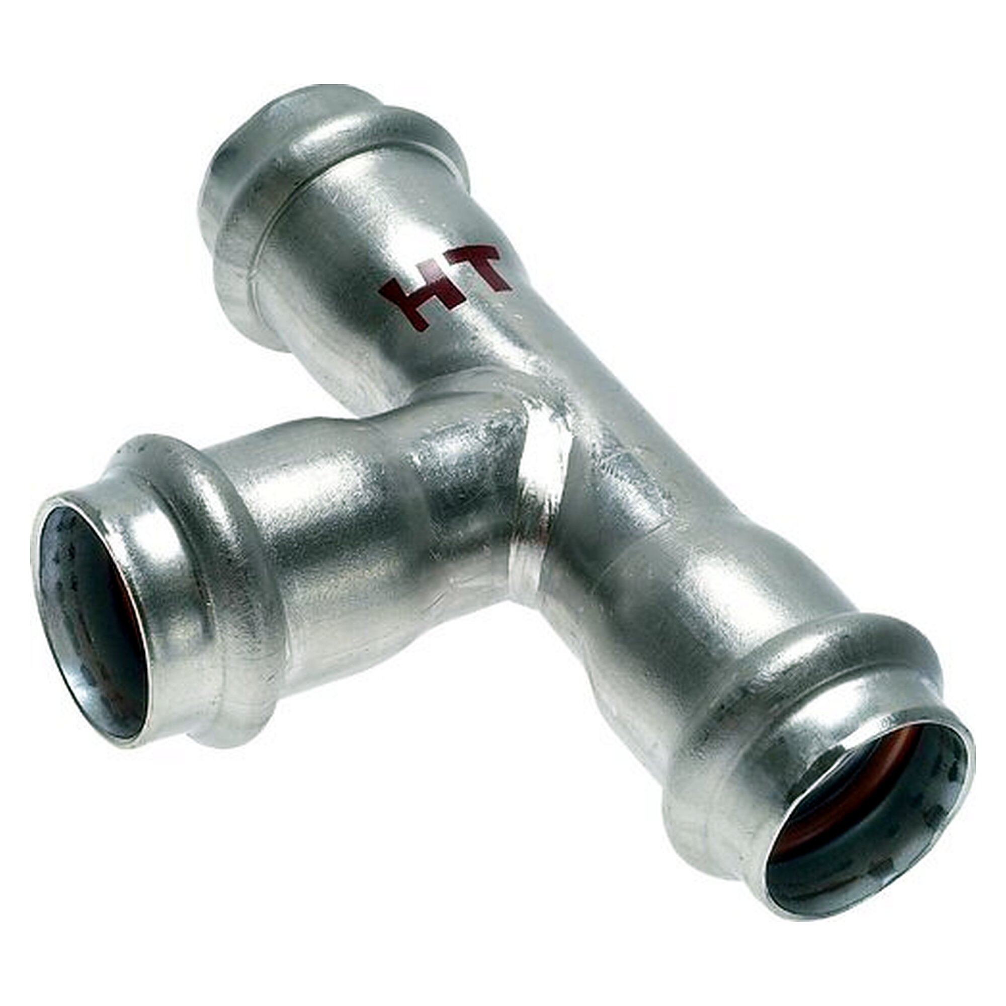 Pressfitting-T-Stück, Rohr 22 mm, 1.4404, für Druckluft, für Rohr und Schlauch