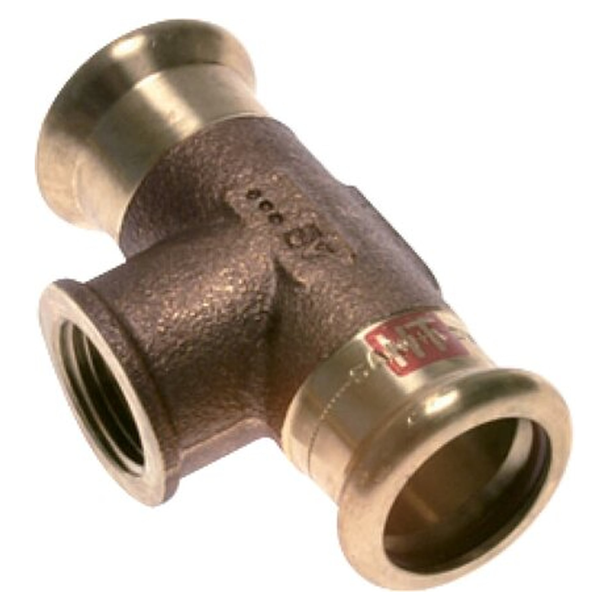 Press fitting tee, female thread Rp 1/2", pipe 42 mm, copper and copper alloy