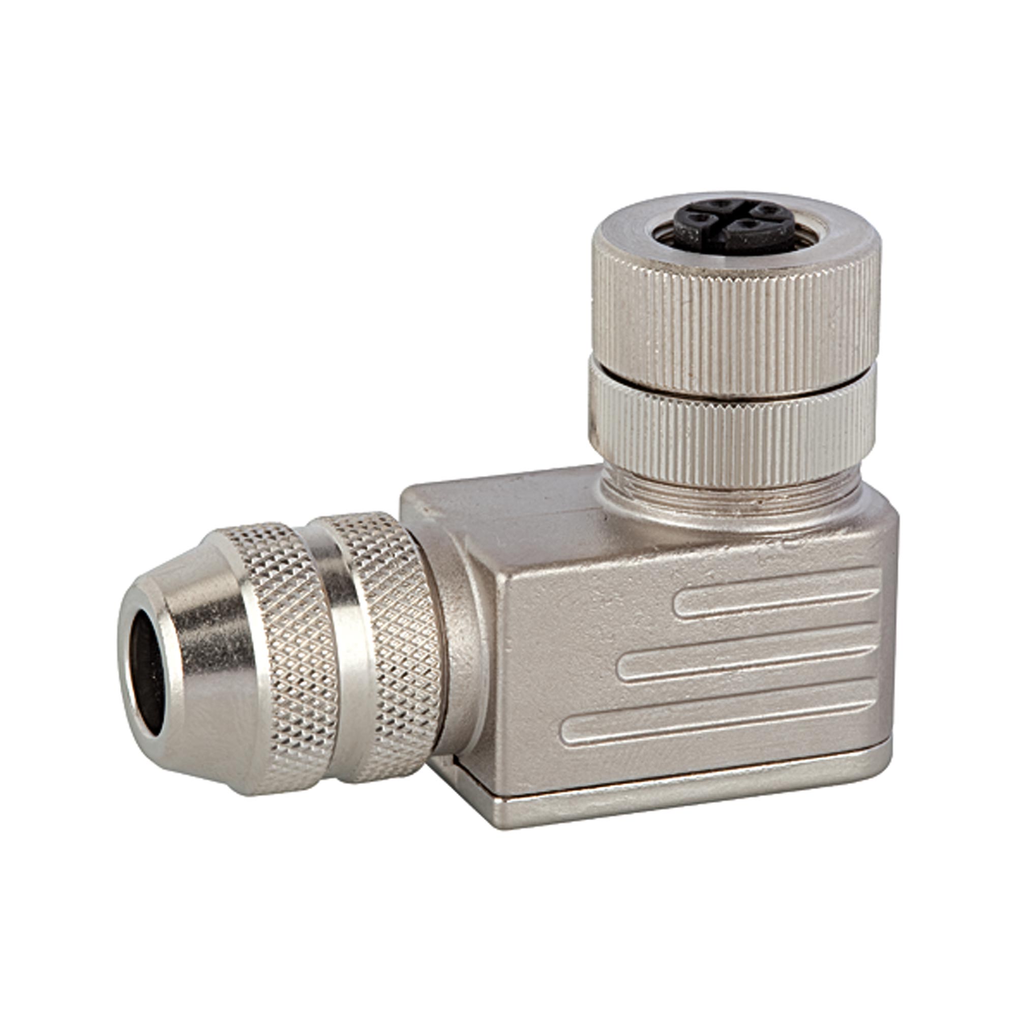 M12 angled line socket, 5-pole, with screw clamps - Riegler 101635
