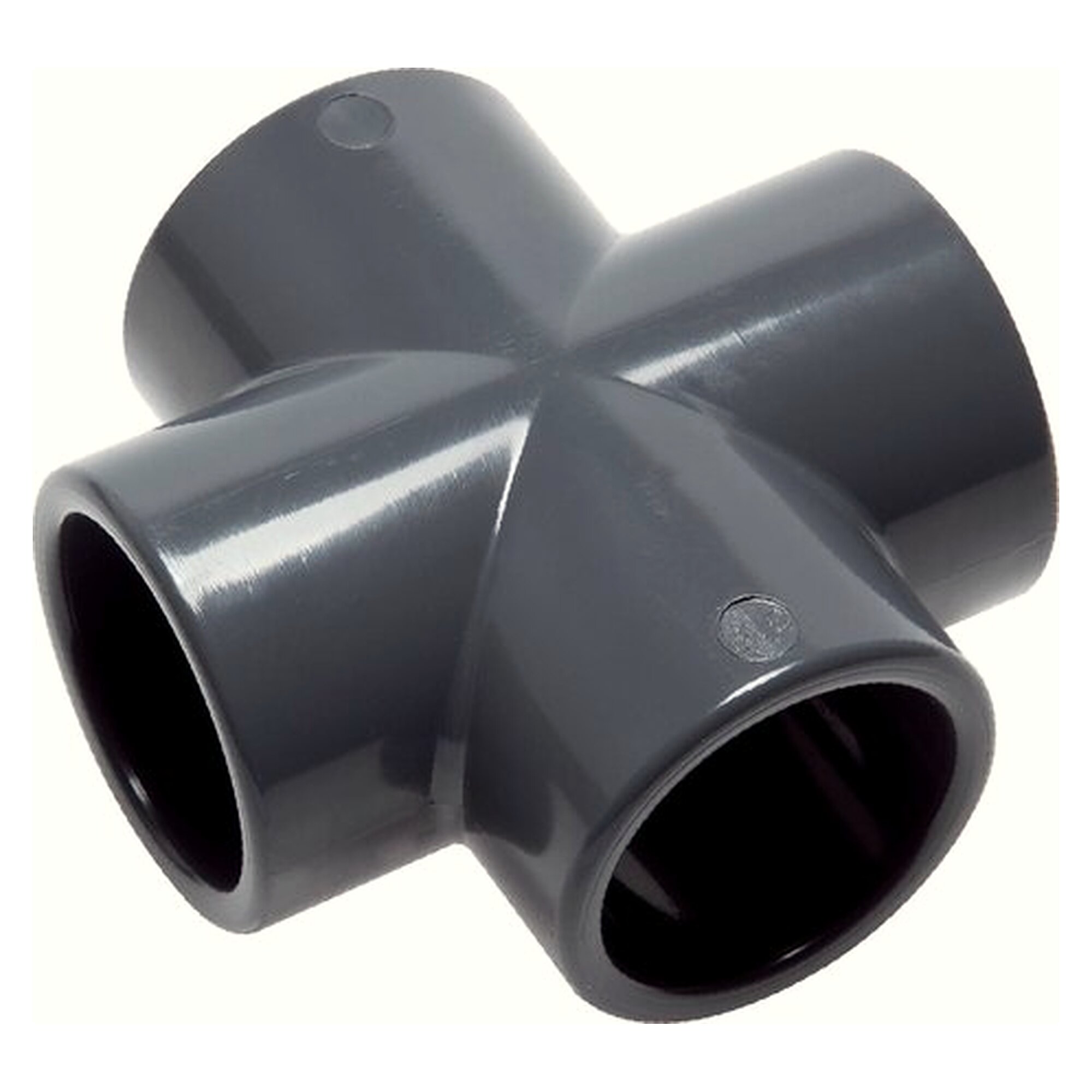Klebemuffen-Kreuzstück, PVC-U, 63mm, Außendurchmesser D 75 mm