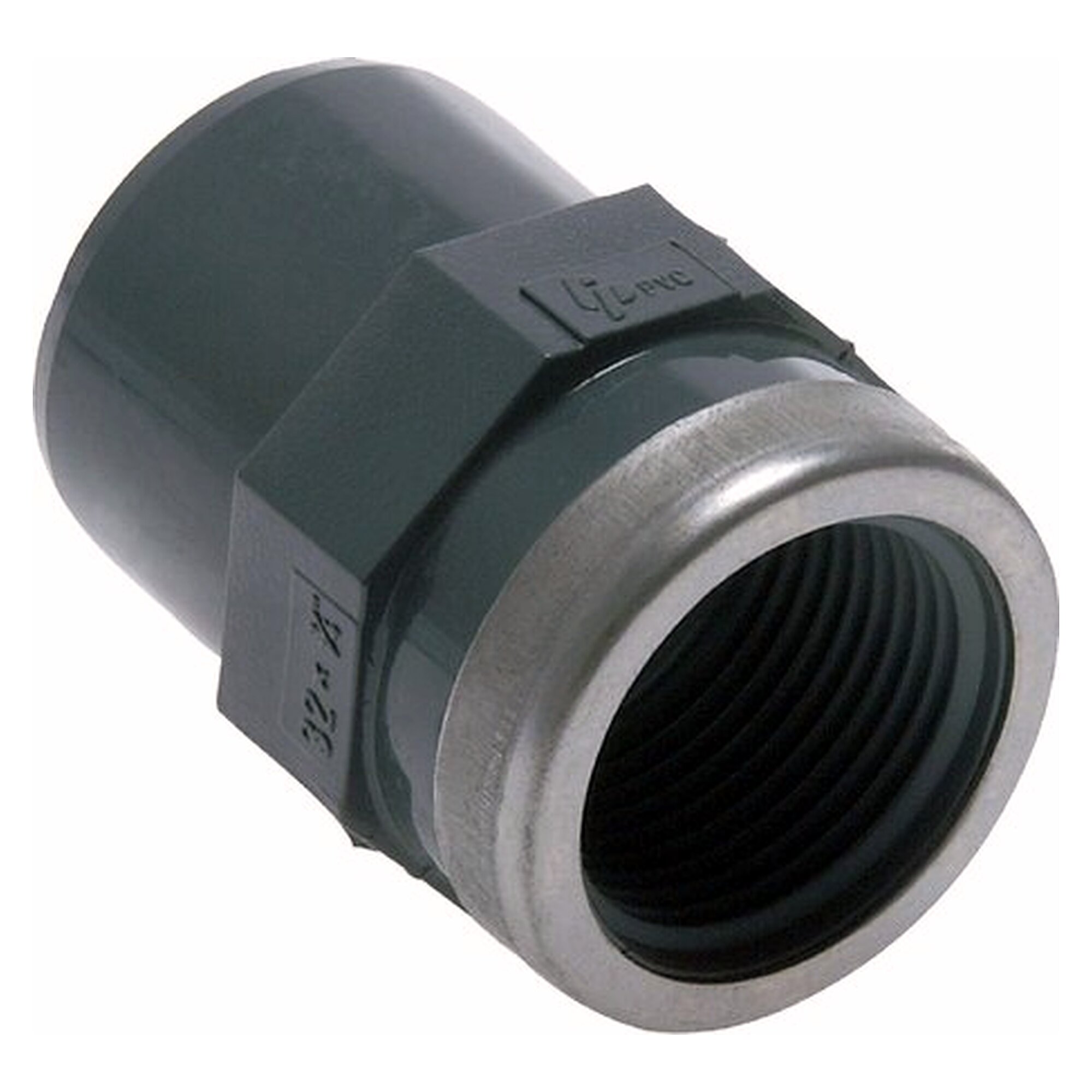 Solvent cement adaptor socket nipple, PVC-U, 20mmxRp 1/2" female thread
