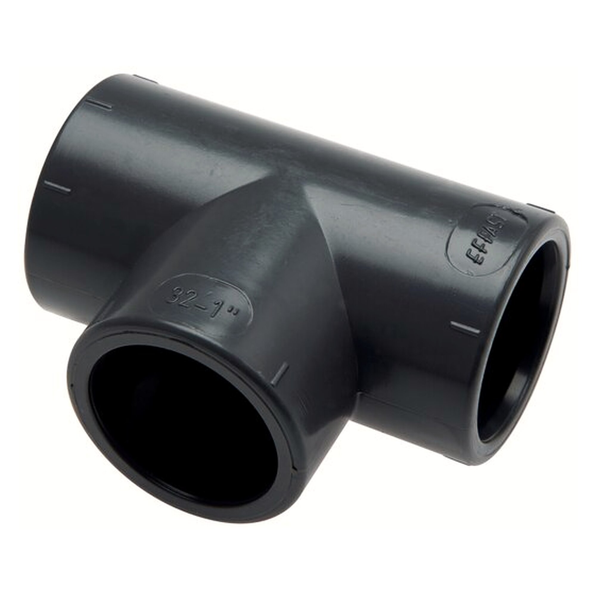 Klebemuffen-T-Stück, PVC-U, 50mm, Außendurchmesser D 62 mm, Innendurchmesser d 50 mm