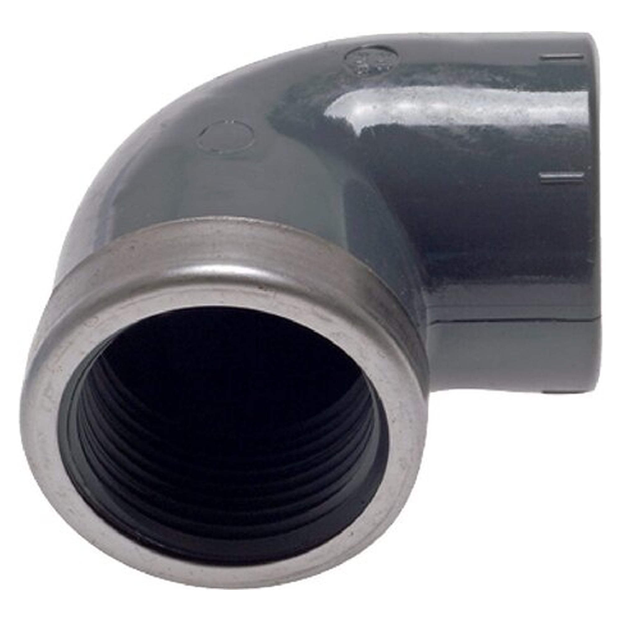 90°-Klebe-Gewindewinkel, PVC-U, 25mmxRp 3/4" Innengewinde, Außendurchmesser D 34