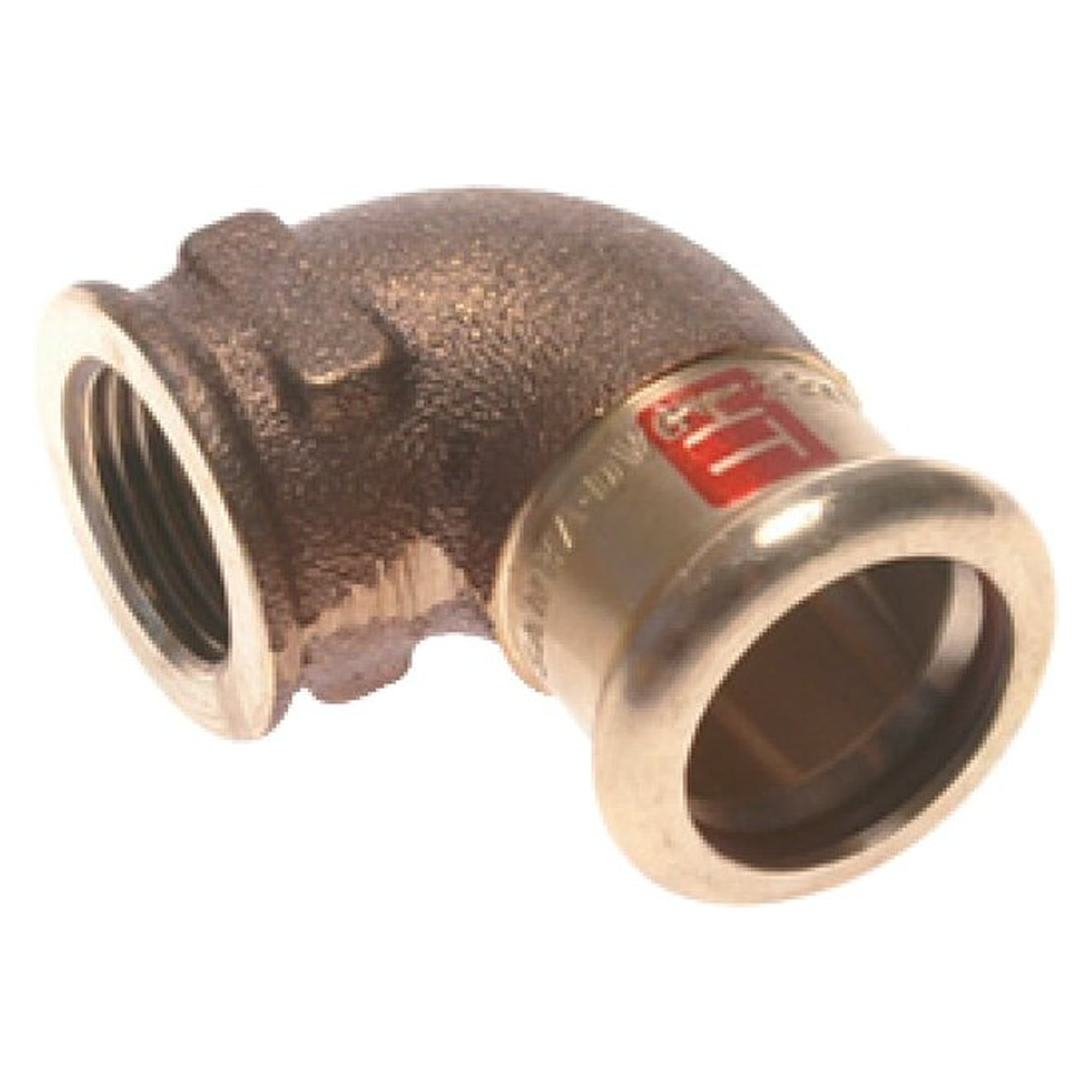 Press fitting, female thread Rp 1/2", pipe 15 mm, copper and copper alloy