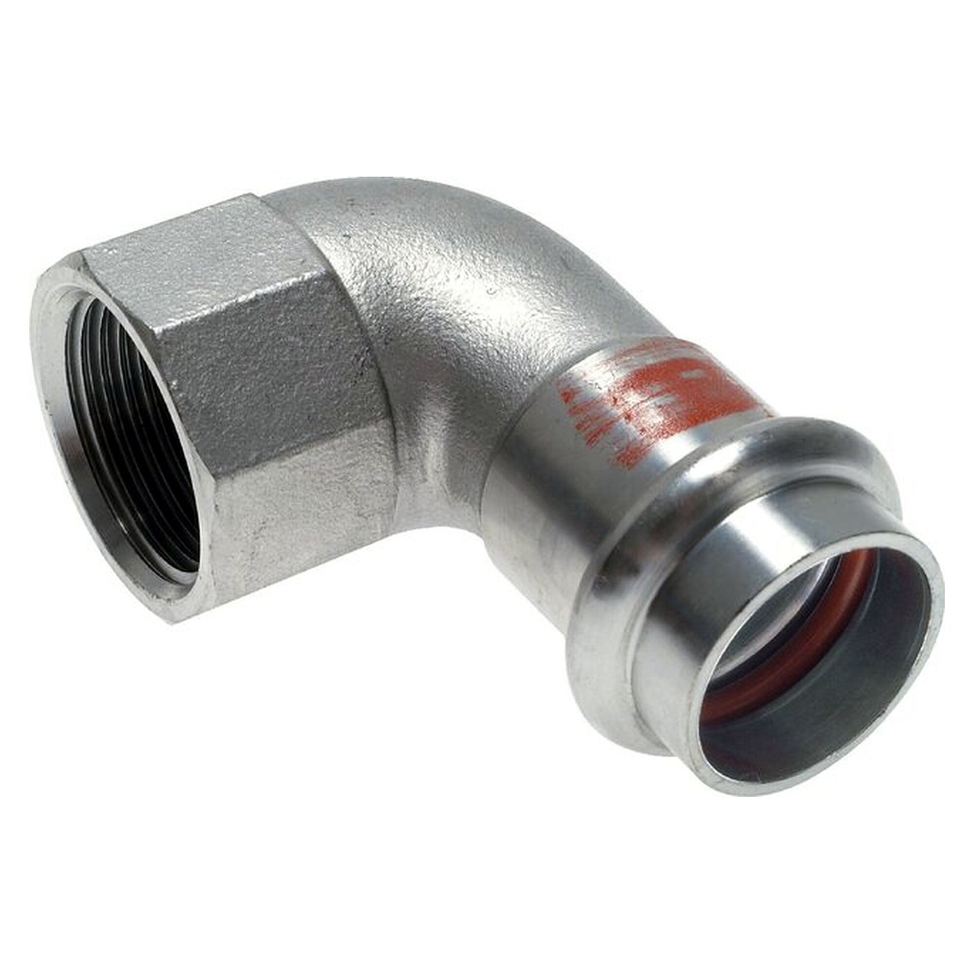Press fitting, female thread Rp 1-1/4", pipe 35 mm, stainless steel 1.4404