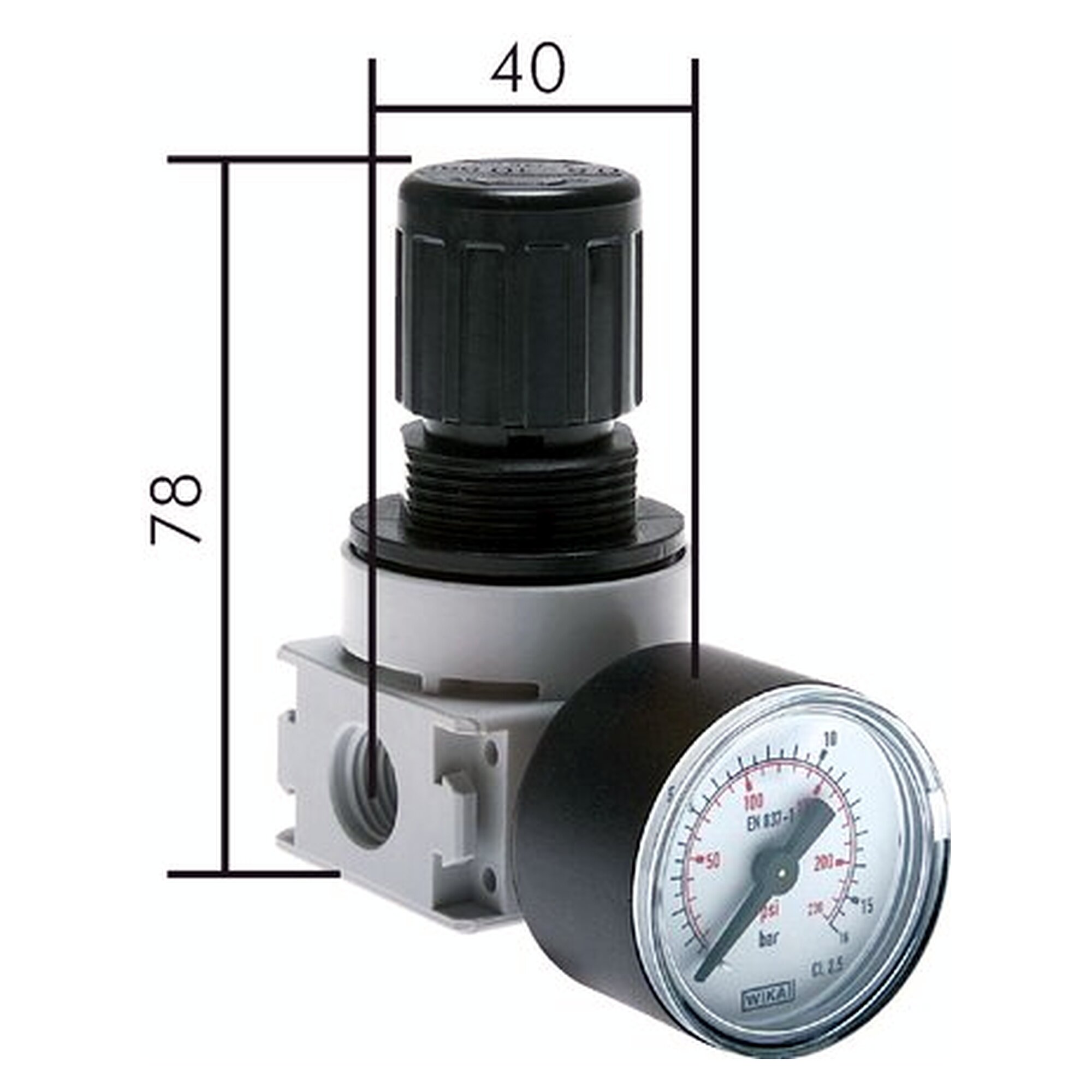 Druckregler, G 1/4", 0,1 - 3 bar, PA 66 GF60, Temperaturbereich max. +50 °C