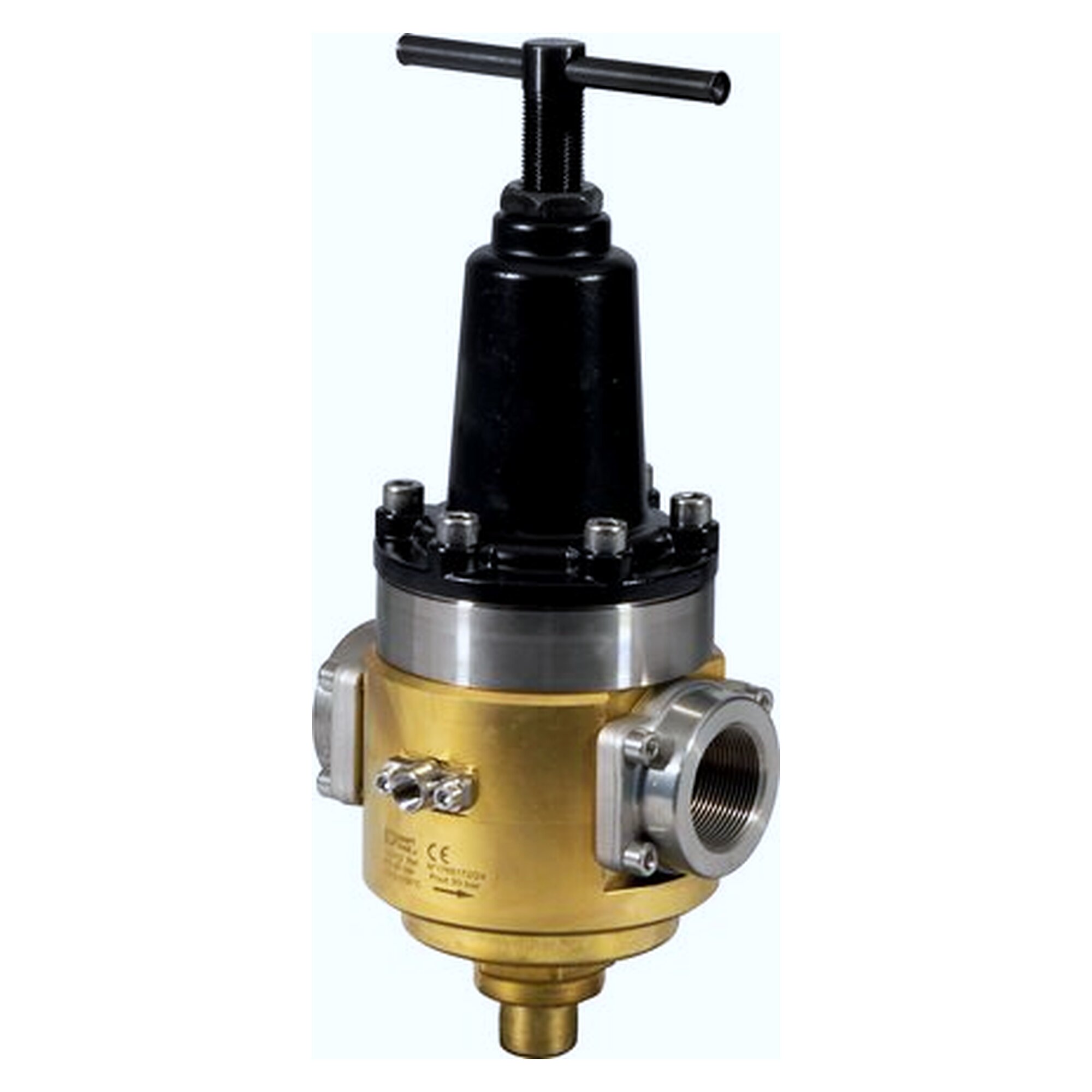 Pressure regulator, NPT 1-1/2", 1 - 15 bar, brass, inlet pressure max. 50 bar