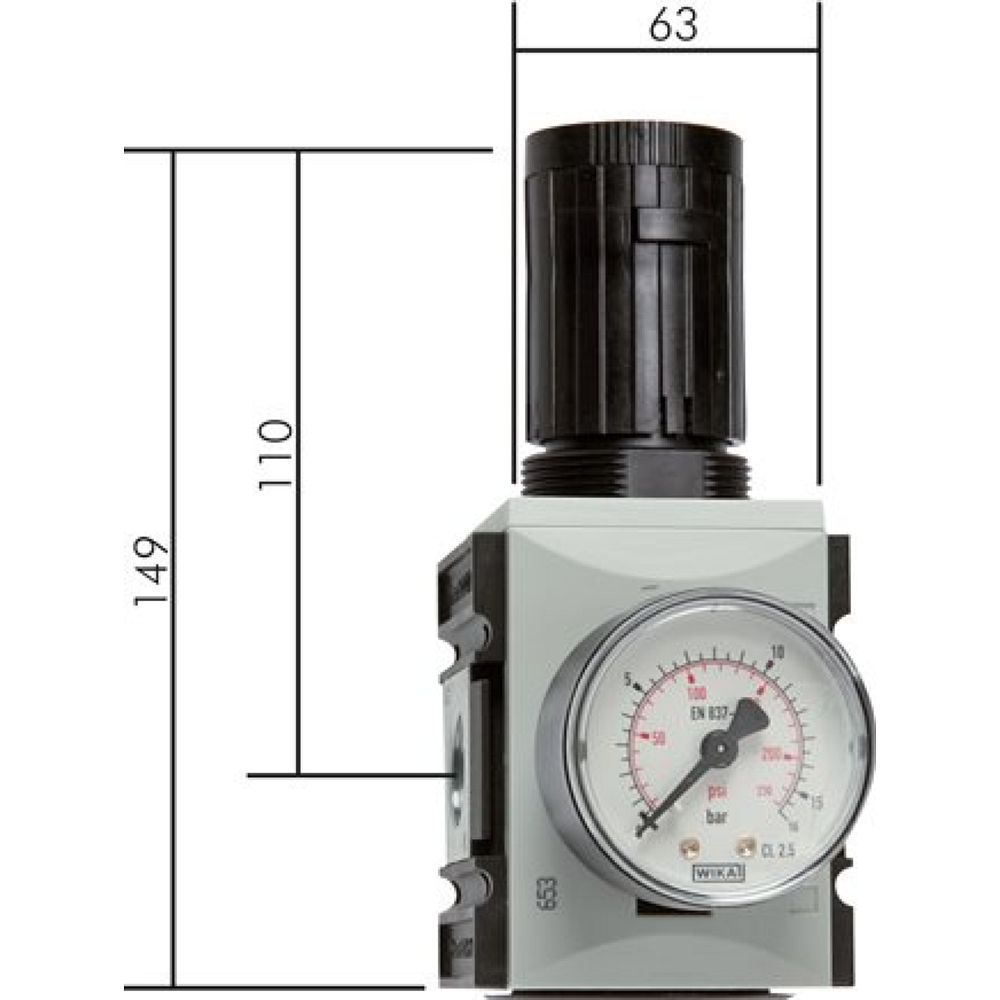 R 382 F SI Futura Sicherheits-Druckregler (mit vorgeschaltetem, abschließbaren Kugelhahn und Befüllventil), G 3