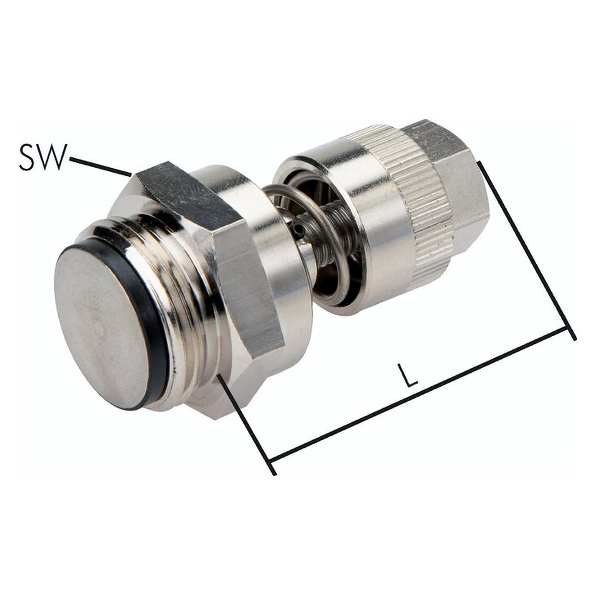 Zubehör für Druckluftgeräte, G 1-1/2", -1 bis -0,33 bar, Messing vernickelt