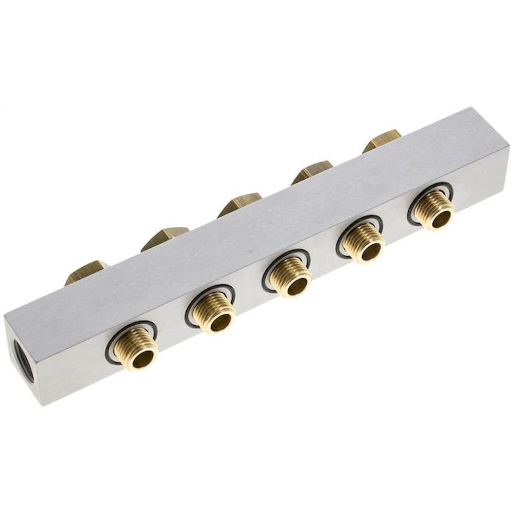 Airtec R-141/5. P-strip incl. hollow screws and seals for valve series M07 / P07