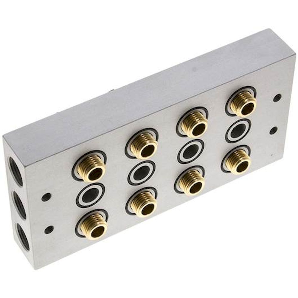 Airtec R-143/4. P-R-S strip incl. hollow screws and seals for valve series M07 / P07