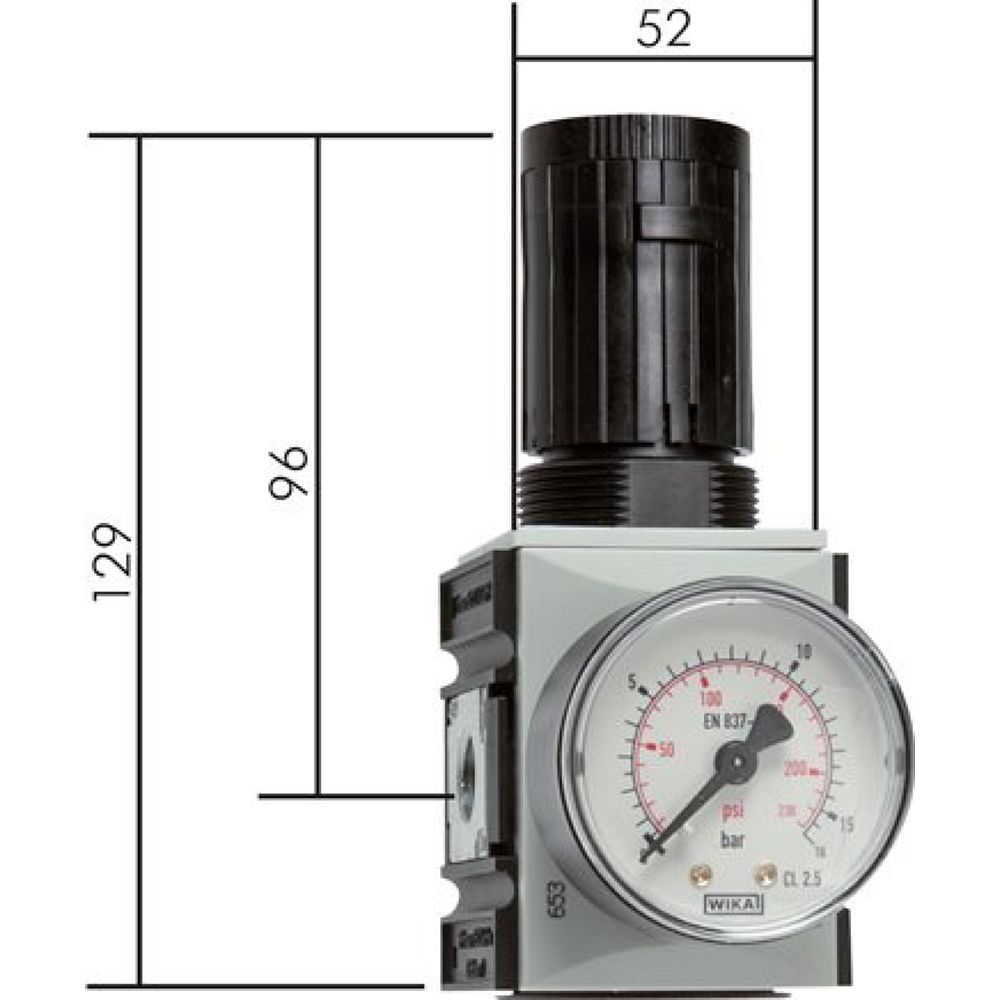 RP 14-1 F SI Futura Sicherheits-Präzisionsdruckregler (mit vorgeschaltetem, abschließbaren Kugelhahn und Befüllve