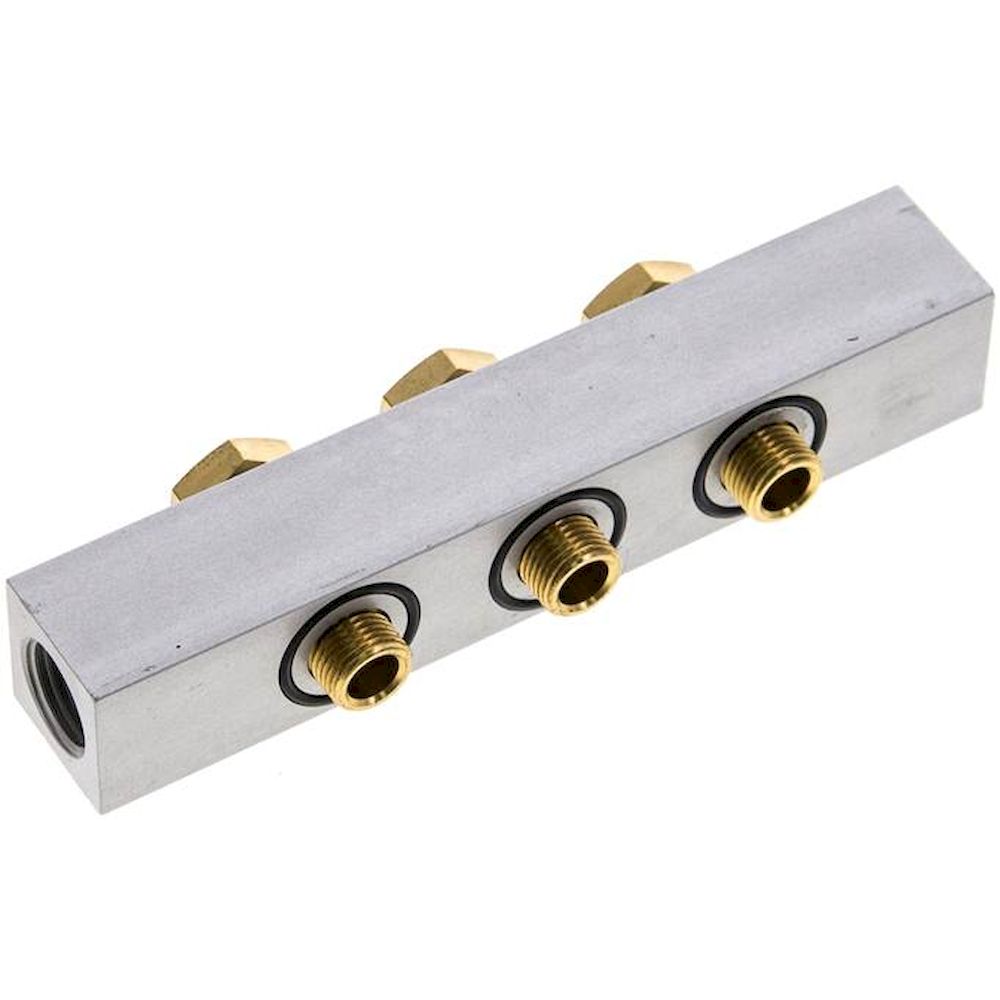 Airtec R-181/3. P-strip incl. hollow screws and seals for valve series M05 / P05