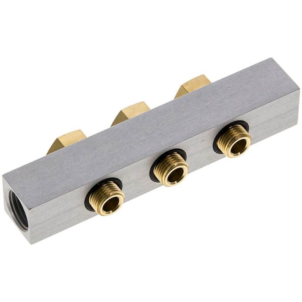 Airtec R-281/3. P-strip incl. hollow screws and seals for valve series M04 / P04