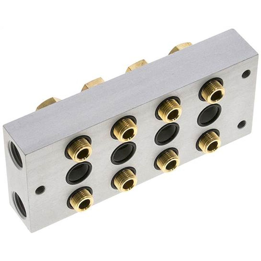 Airtec R-283/4. P-R-S strip incl. hollow screws and seals for valve series M04 / P04