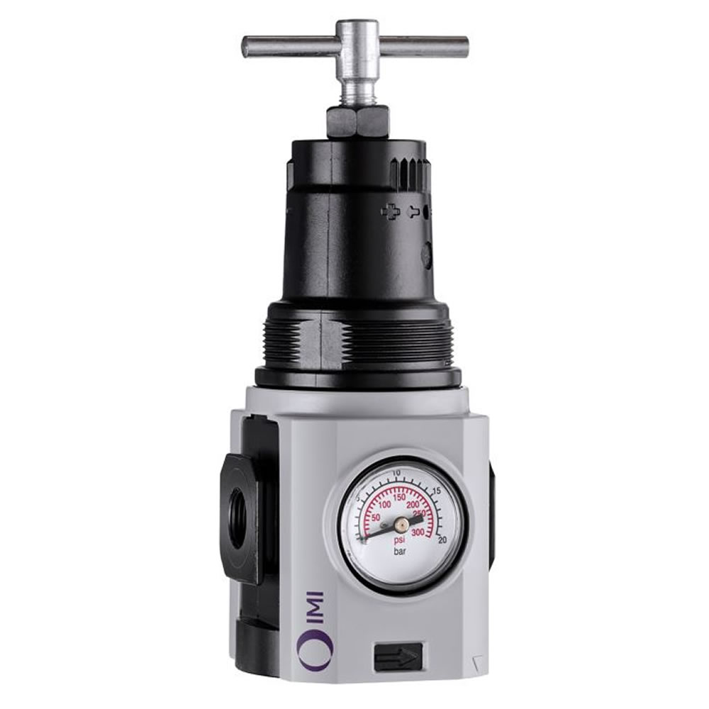 Druckregler Excelon Plus, 3/8 PTF, 0,3-4 bar, mit Manometer, Einstellung T-Griff - Norgren R84G-3AT-RFG