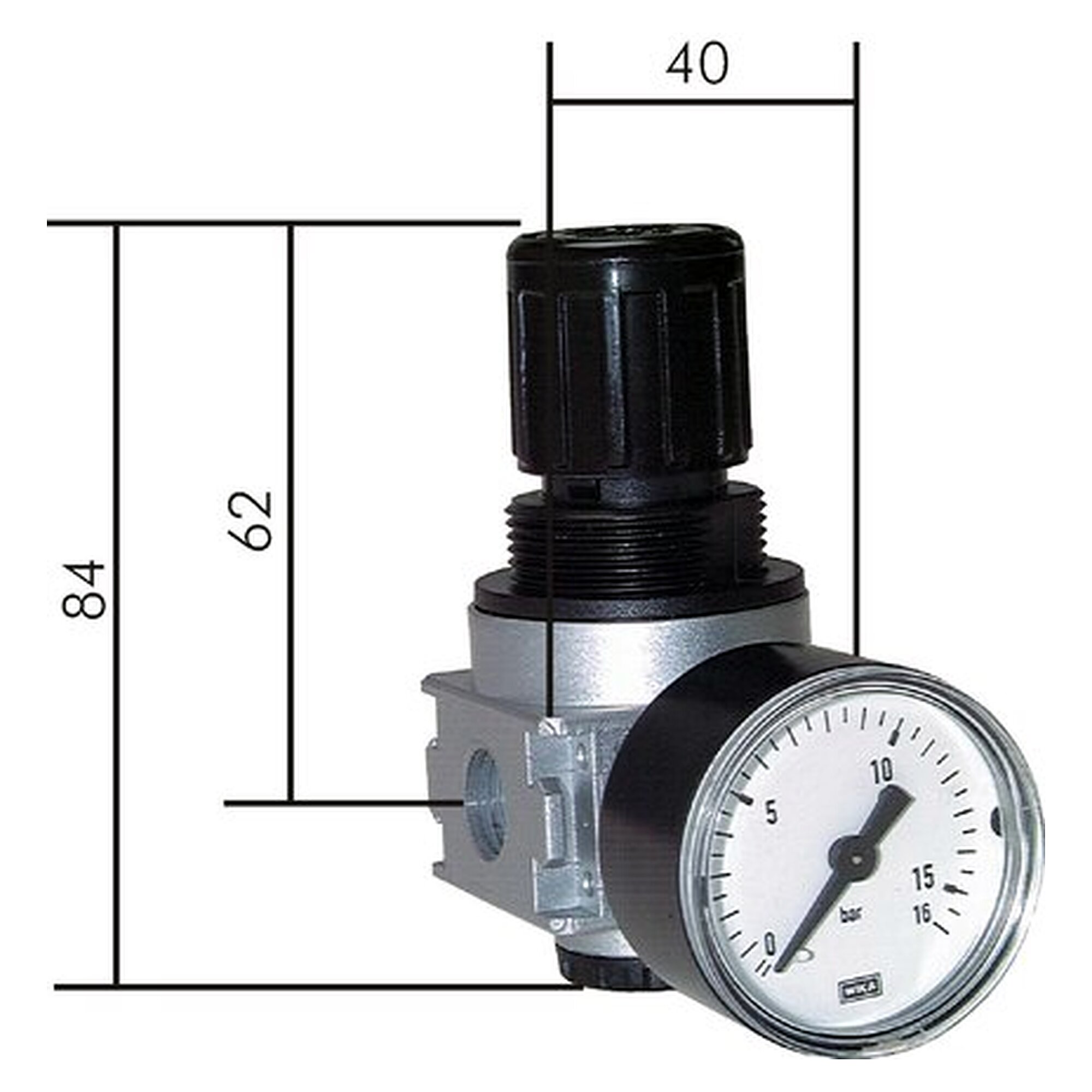 Pressure regulator, lockable, G 1/4", 0.5 - 10 bar, zinc die casting Z410