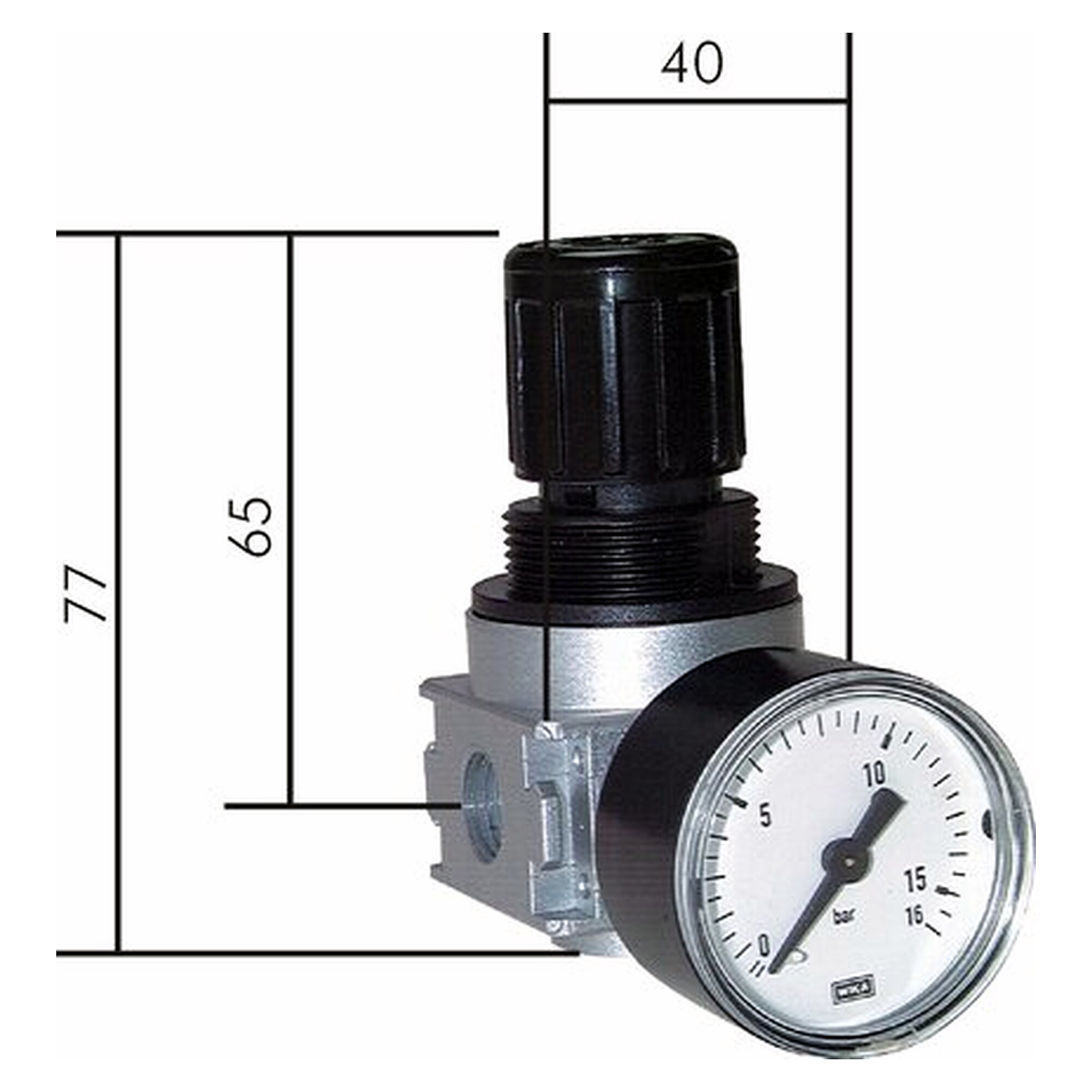 Druckregler, G 1/4", 0,1 - 3 bar, Zinkdruckguss Z410, Temperaturbereich -10 bis +60 °C