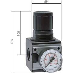 RP 12-3 K Multifix Präzisionsdruckregler, abschließbar,G 1/2" 0,1-3bar