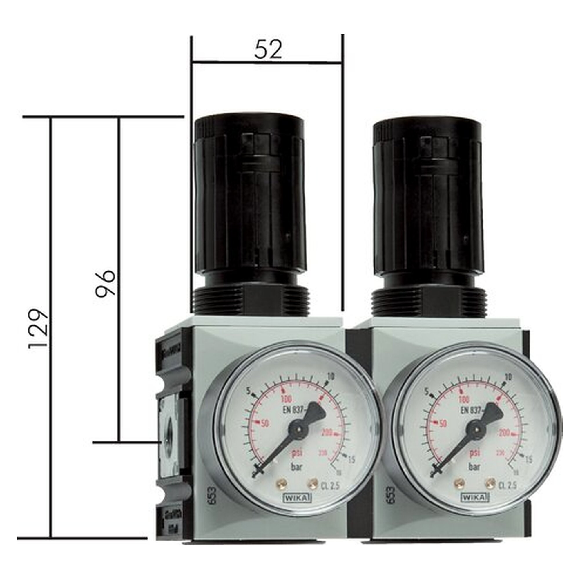 Precision pressure regulator, G 1/4", 0.5 - 8 bar, PA 66 GF60, inlet pressure max. 16 bar