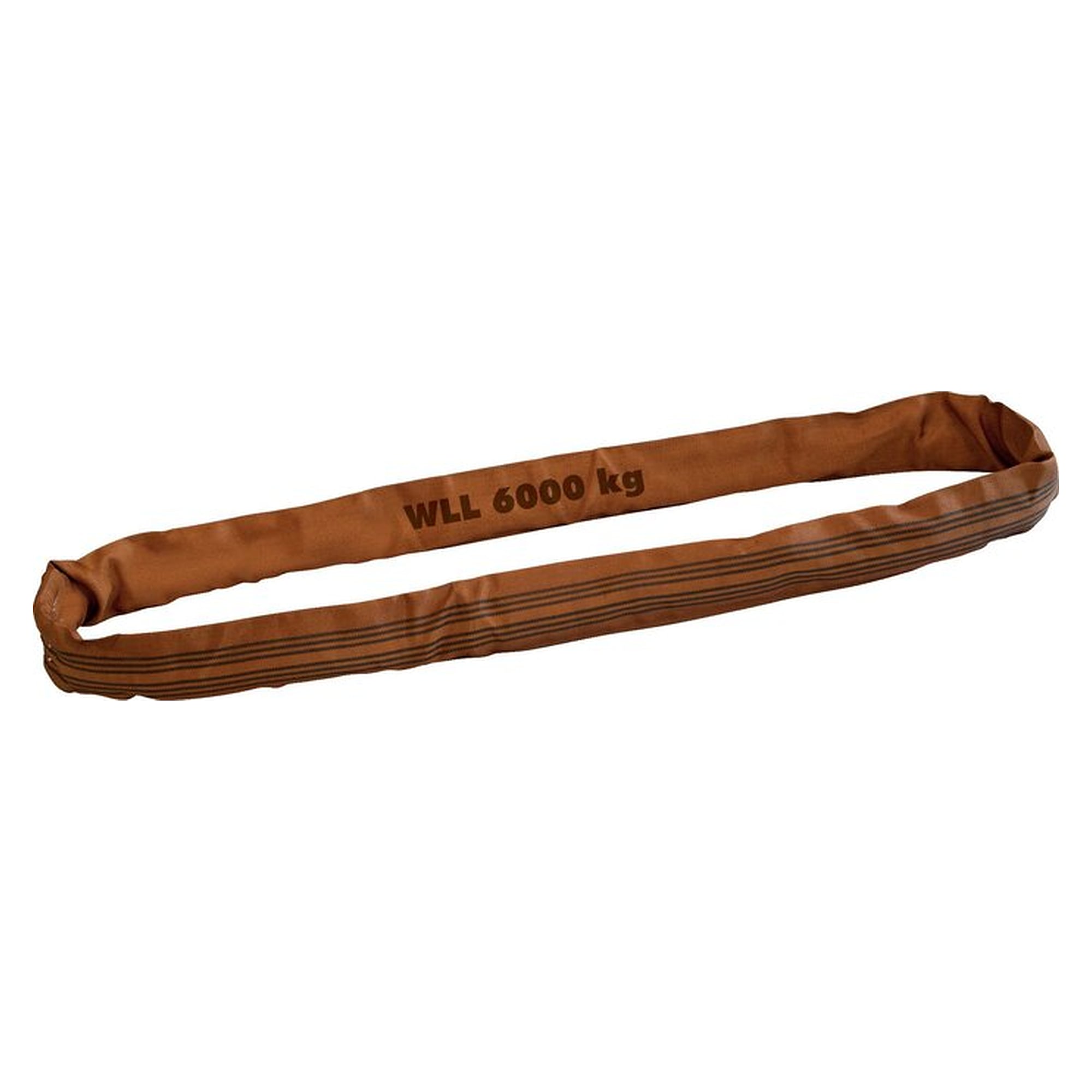 Round sling DIN EN 1492-2, WLL 6000 kg, usable length 2 m, colour code brown