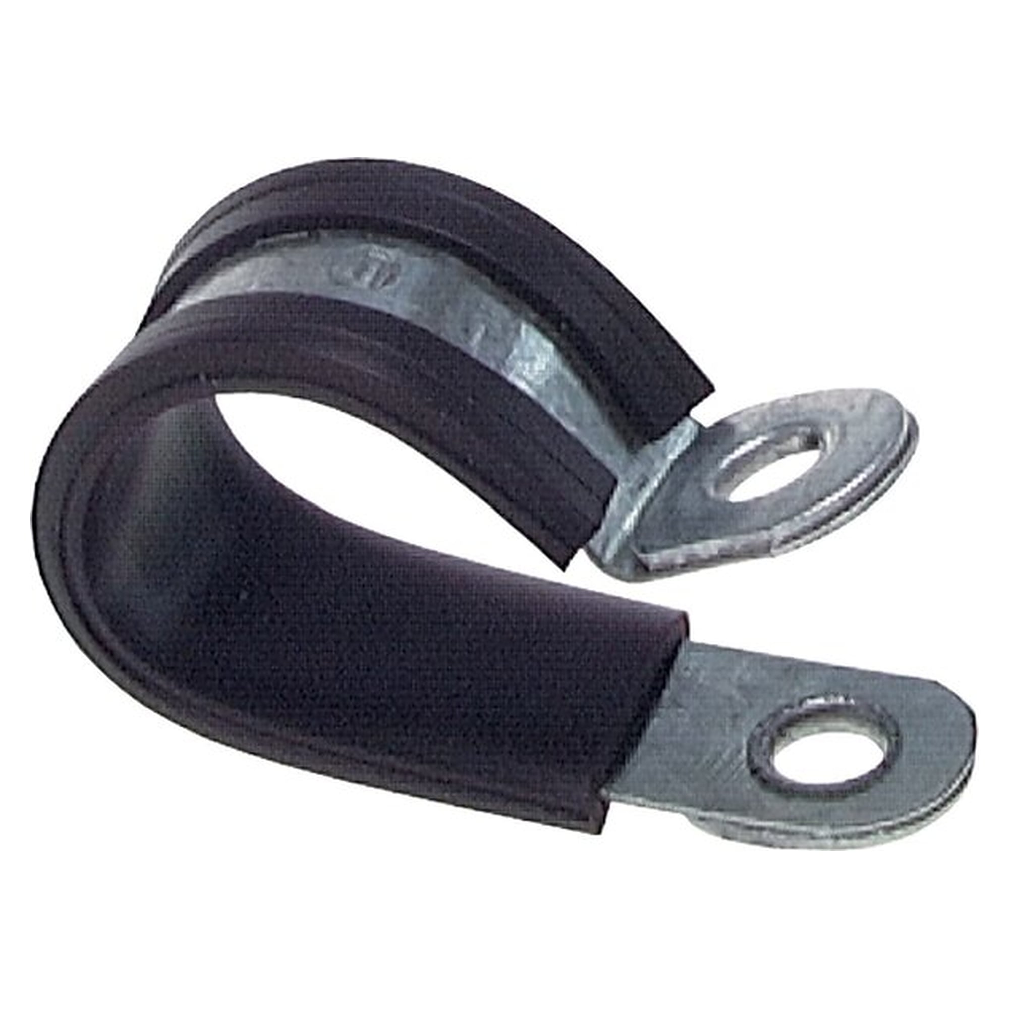 Rubber-lined pipe clamp 38mm, DIN 3016-1, zinc-plated steel (W1)