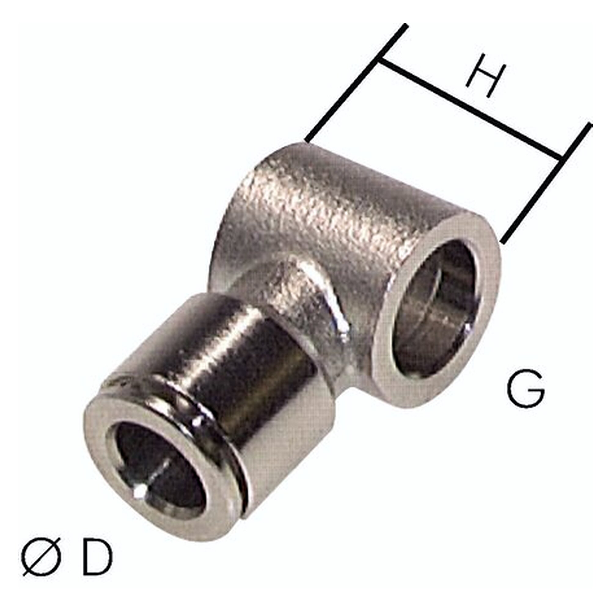 Steckanschluss, Einschraubgewinde G 1/8", Schlauch 6 mm, Messing vernickelt, Dichtung NBR