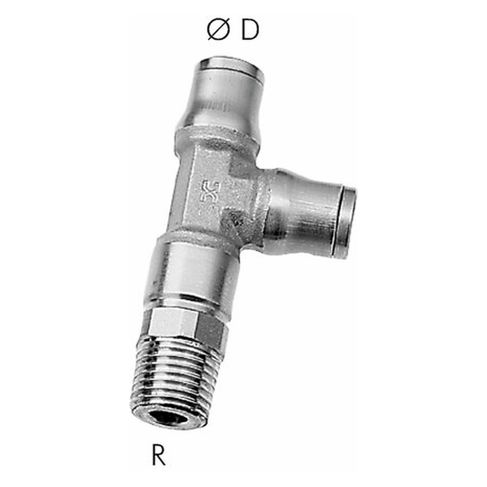Push-in fitting, elbow design, male thread R 1/8", tube 4 mm, stainless steel, -15 bis +110 °C