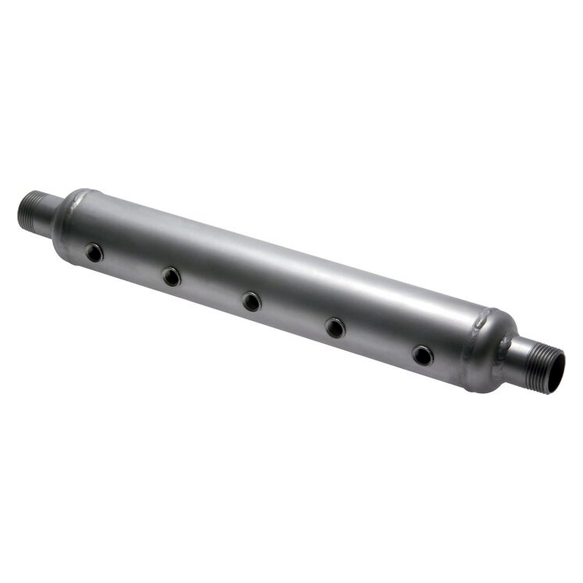 Distribution manifold, inlet 2x R 1" to outlet 10x G 1/2", stainless steel 1.4571