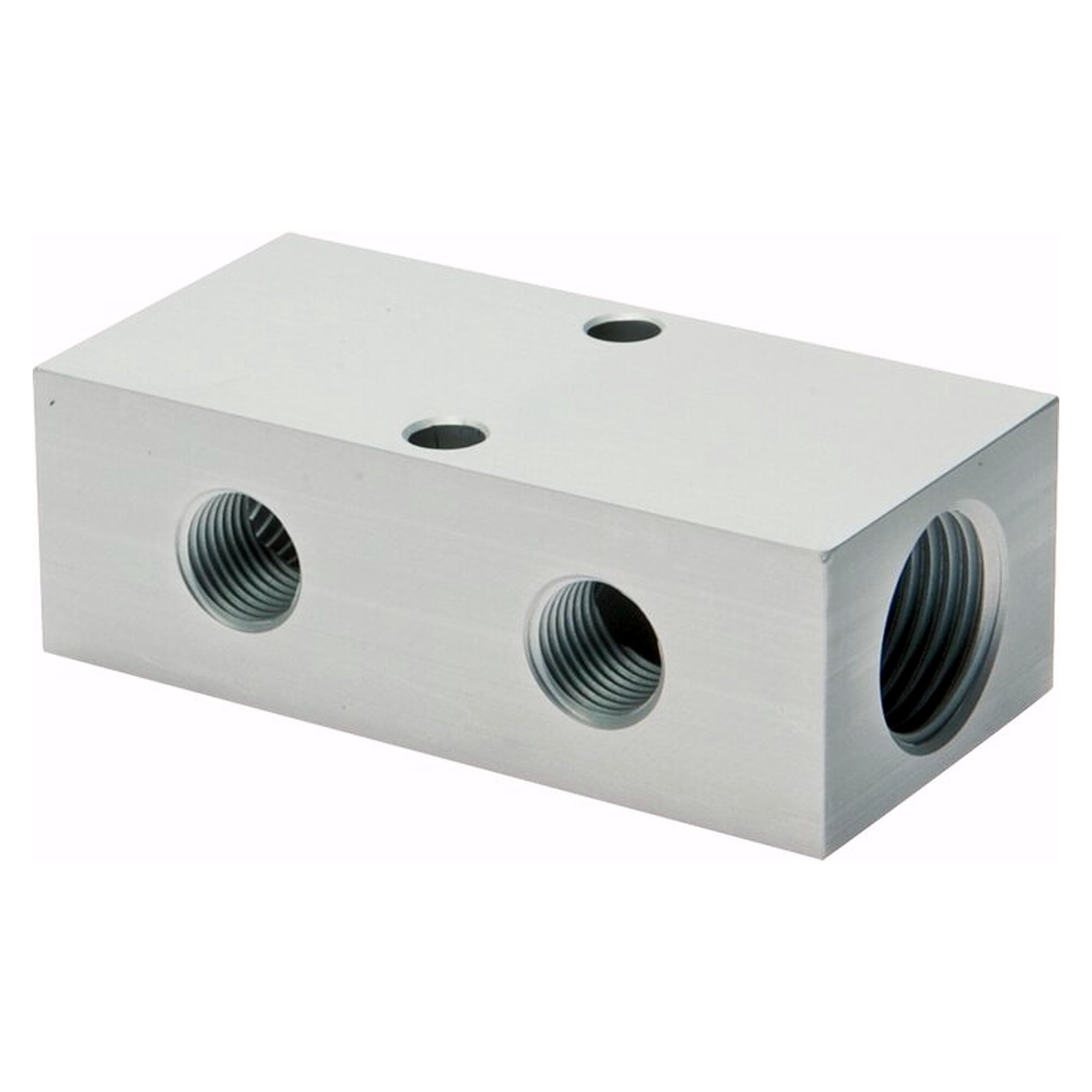 Verteilerleiste, Eingang 2x G 1/2" auf Abgang 2x G 1/4", Länge 80 mm, D 28 mm