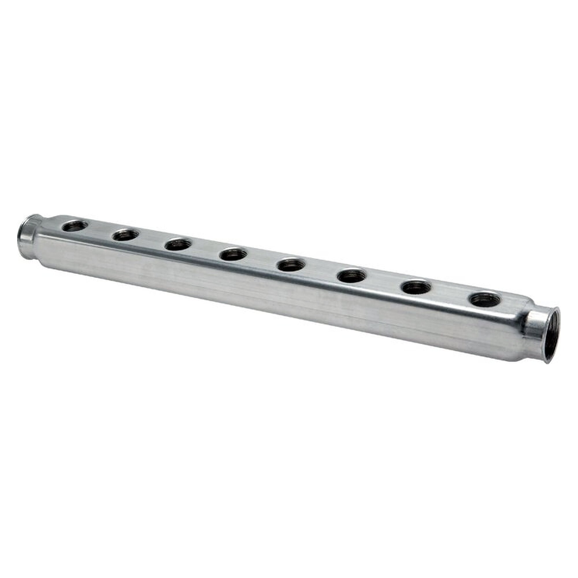 Distribution manifold, outlets on both sides, inlet 2x G 1" to outlet 20x G 1/2", length 543 mm
