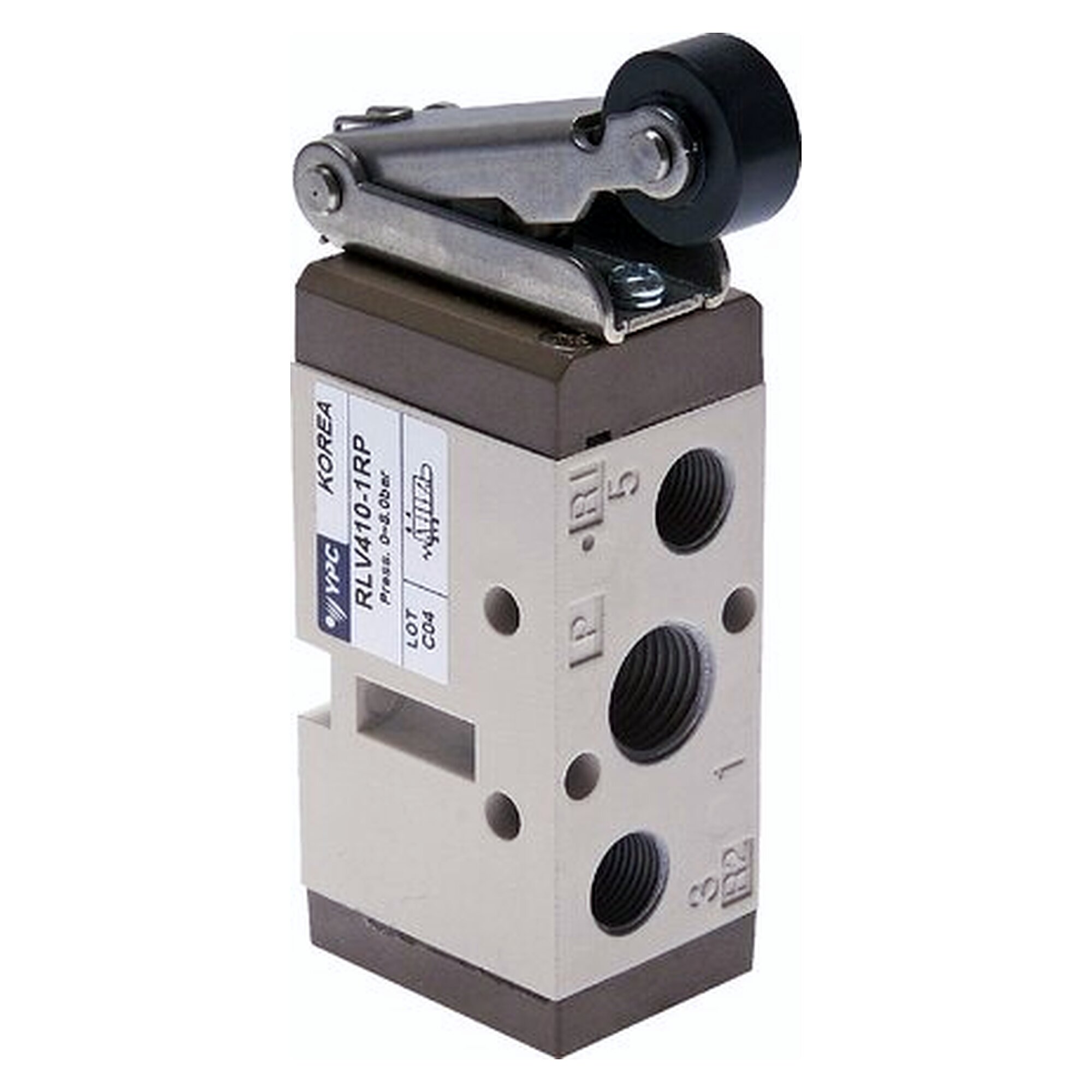 5/2-Wege Endschalter, Rollenhebel, Rolle aus Kunststoff, G 1/4", 980 l/min, 0 bis 8 bar