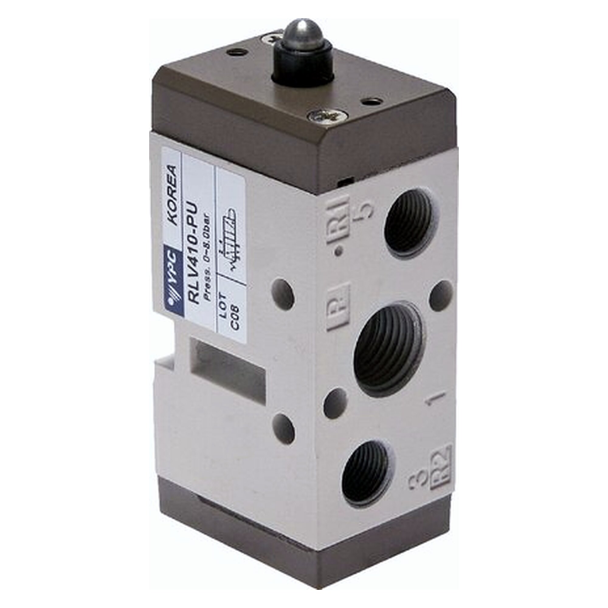 5/2-way limit valve, Cam, G 1/4", 980 l/min, 0 to 8 bar, exhaust G 1/8", body and spool aluminium