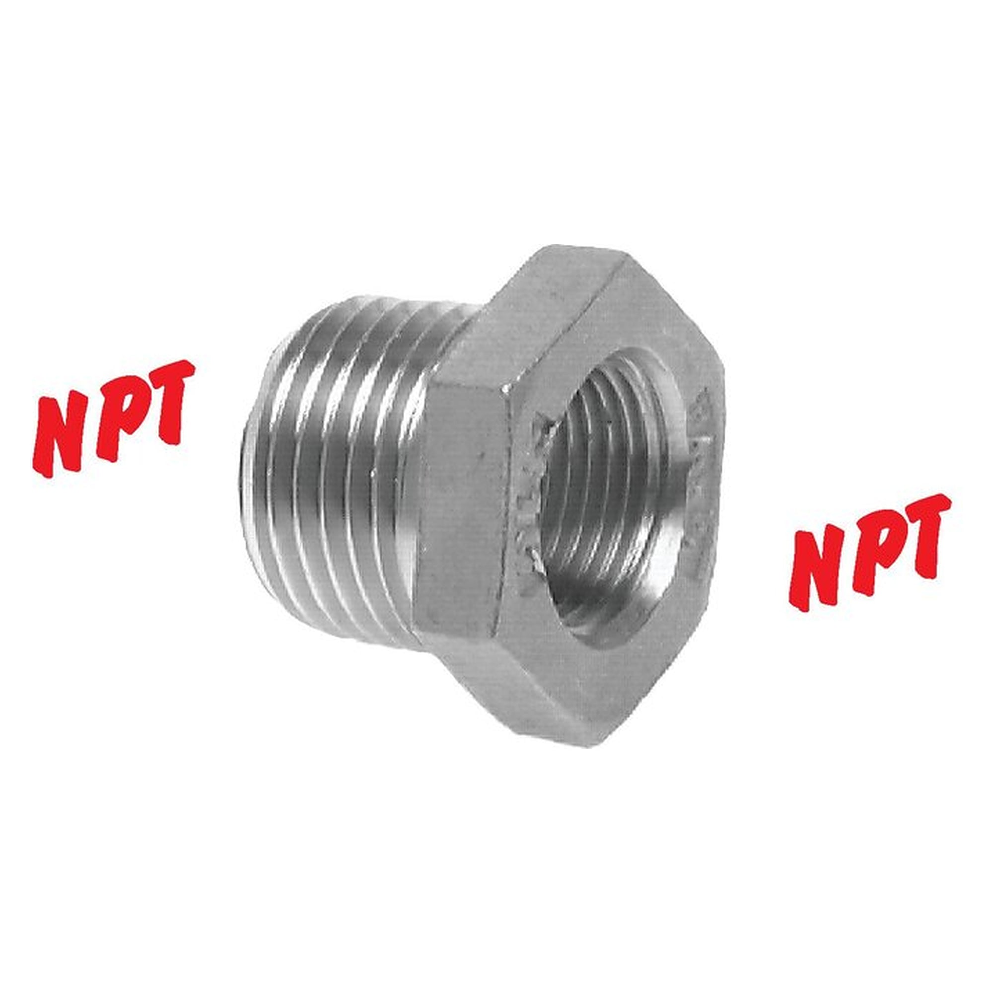 Reduziernippel, Außengewinde NPT 2" auf Innengewinde NPT 1-1/2", Edelstahl 1.4408