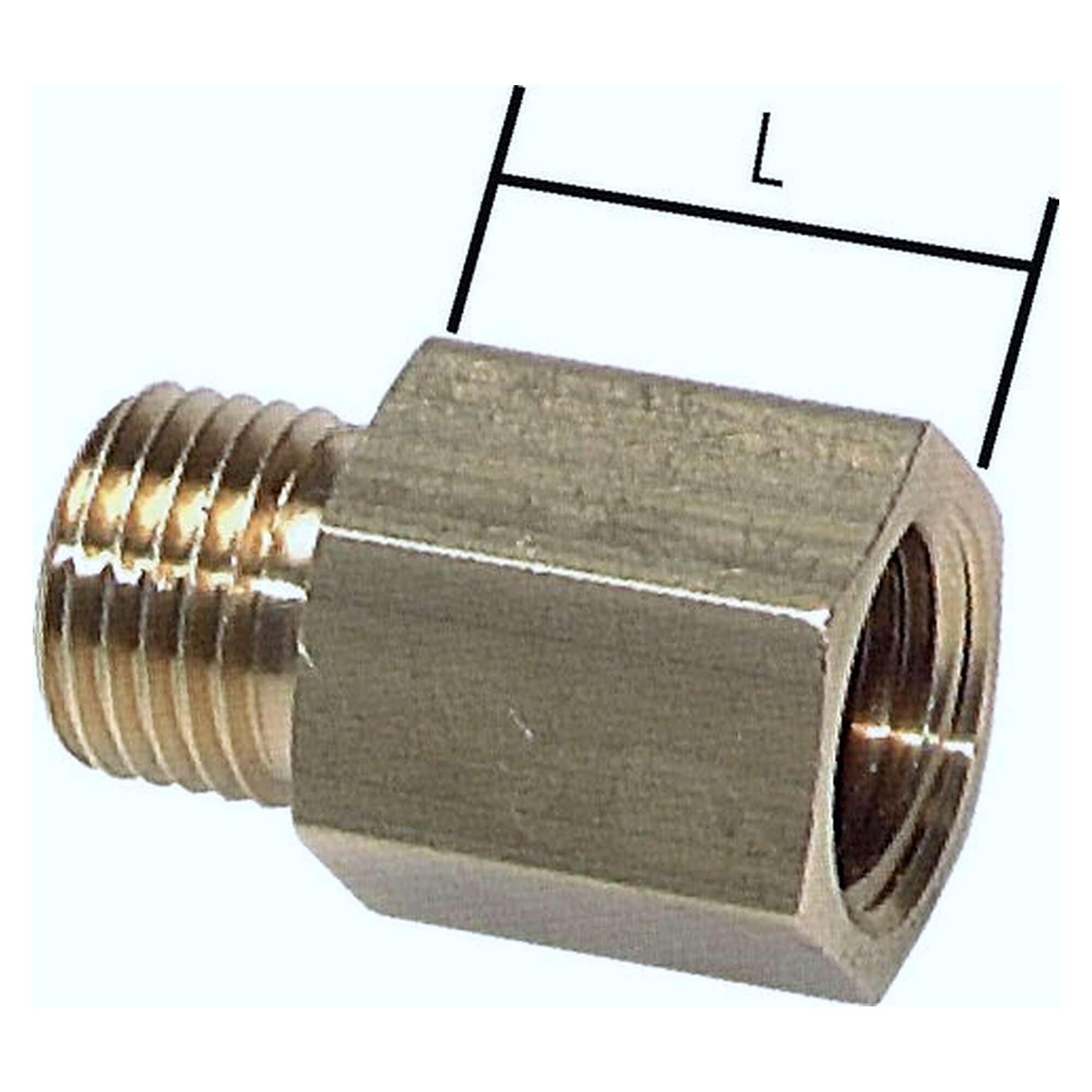 Gewindeverlängerung, Außengewinde G 1/4", 18 mm, PN 16 bar, Messing, Schlüsselweite 17 mm