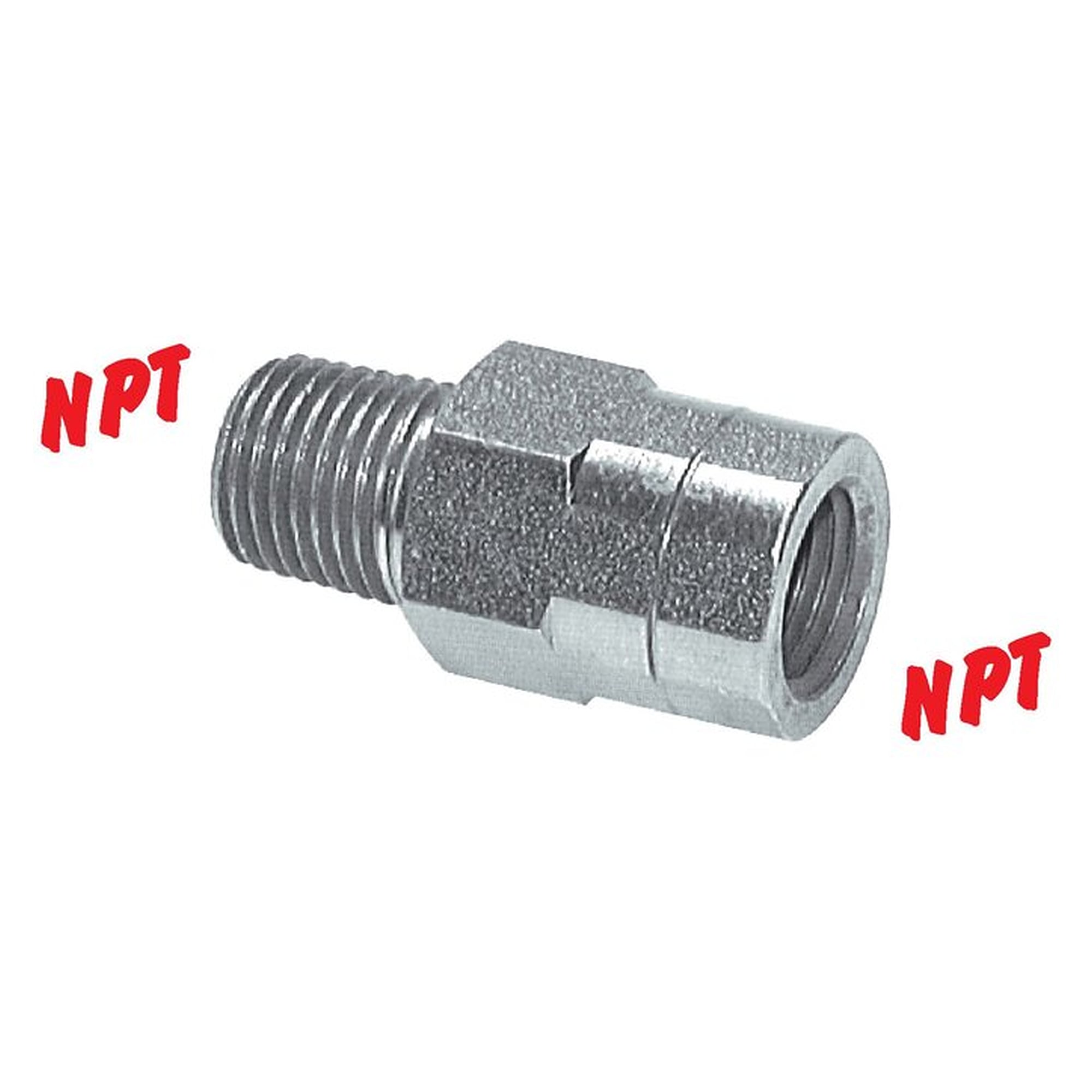 Thread extension, male thread NPT 1/2", PN 210 bar, zinc plated steel