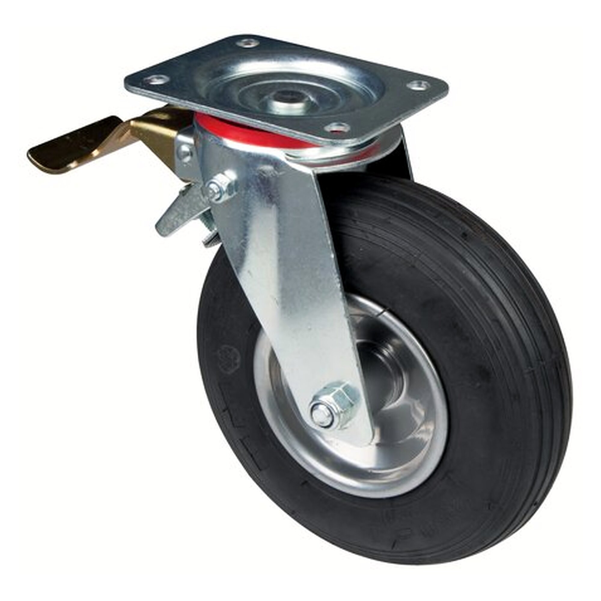 Castor with PU tyre swivel castor with Totalfeststeller, 260mm