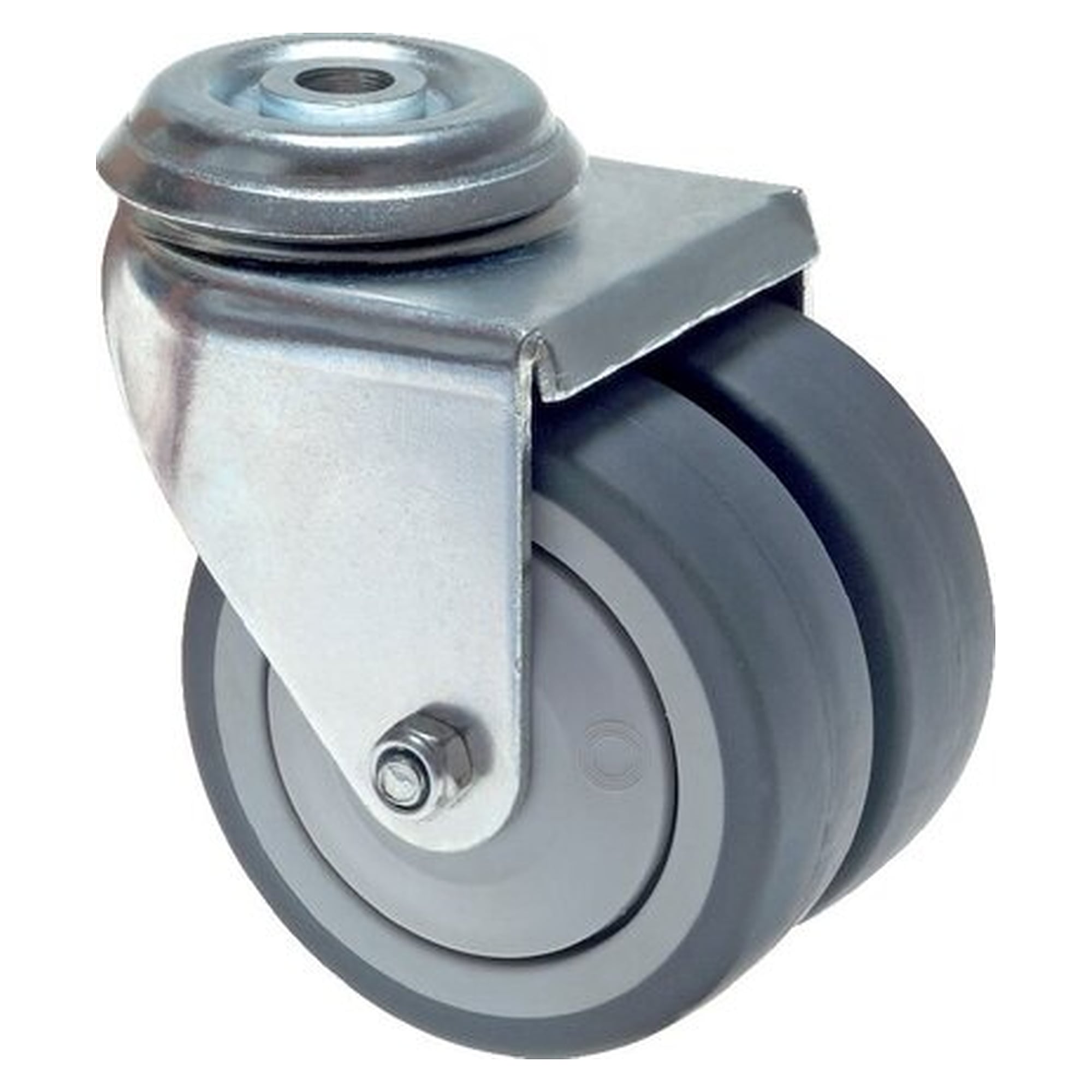 Apparate-Doppelrolle, Rückenloch 10,2 mm, Lenkrolle, 50mm, Tragfähigkeit statisch 60 kg