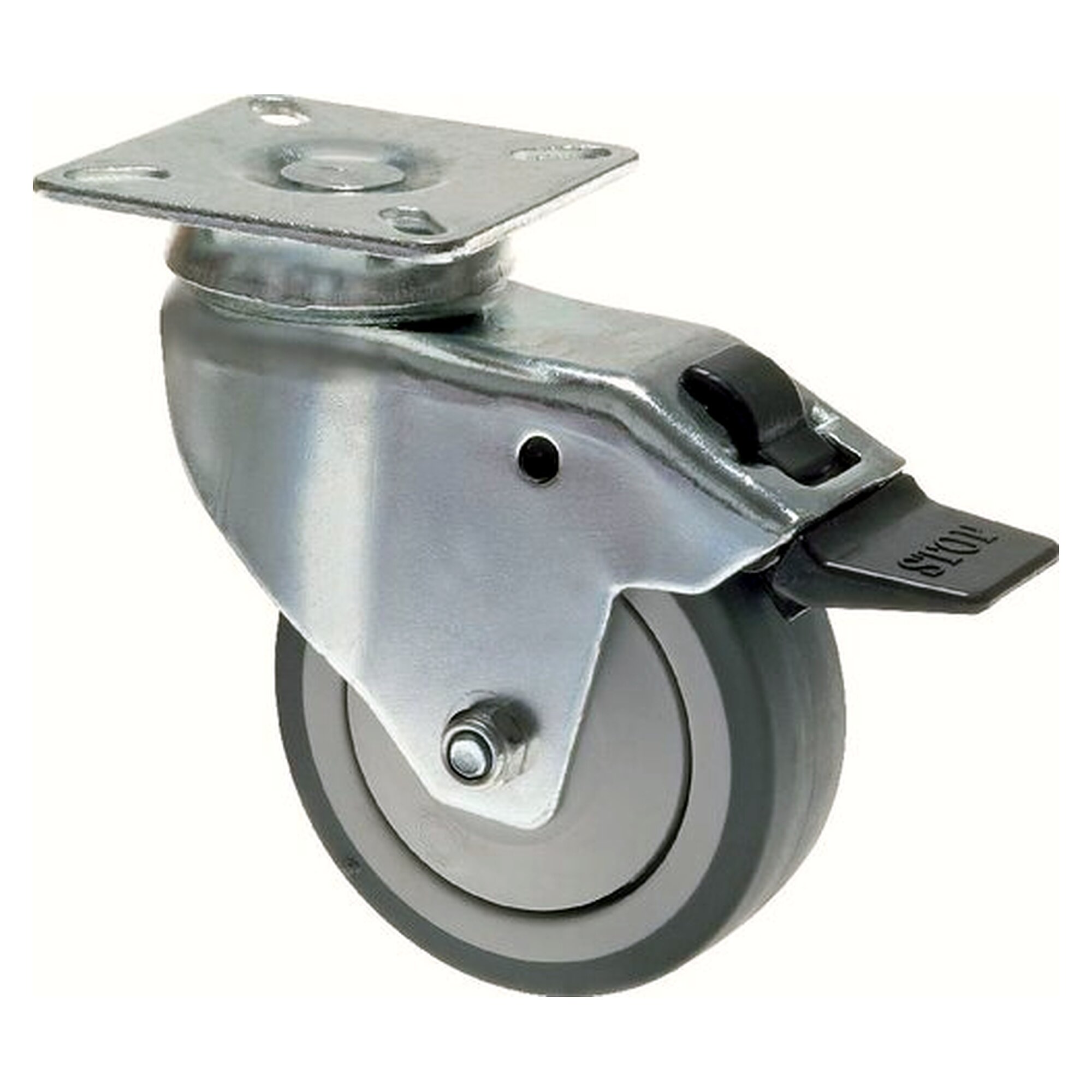 Apparatus castor, swivel castor with total brake, 50mm, static load capacity 40 kg