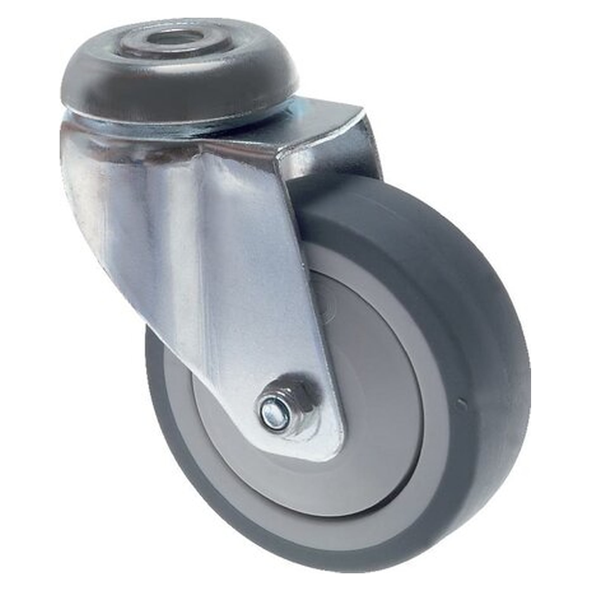 Apparaterolle, Rückenloch 10,2 mm, Lenkrolle, 75mm, Tragfähigkeit statisch 50 kg