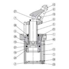 SMC RS2H50TFA-30DM-DCR. RS2H, Stopperzylinder für schwere Lasten