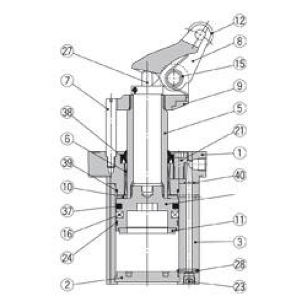 SMC RS2H80TFA-40DM. RS2H, Heavy Duty Stopper Cylinder