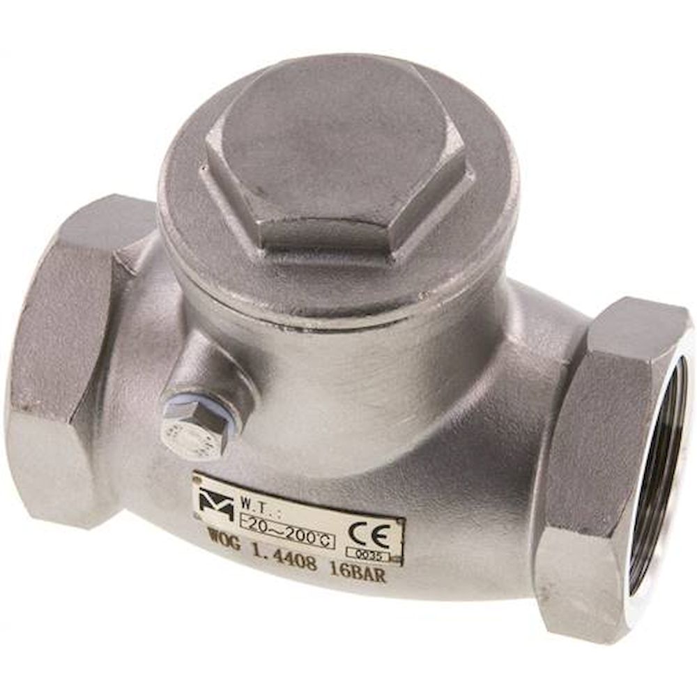 RUCK-114-S-ES-E. Stainless steel swing check valve G 1-1/4",PN 16